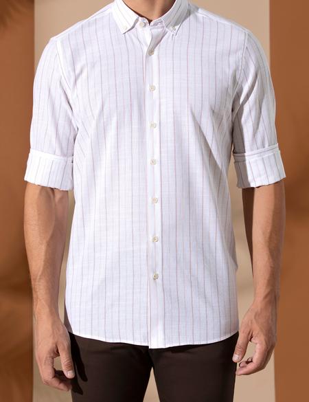 Bej Regular Fit Uzun Kollu Gömlek - 50272265002