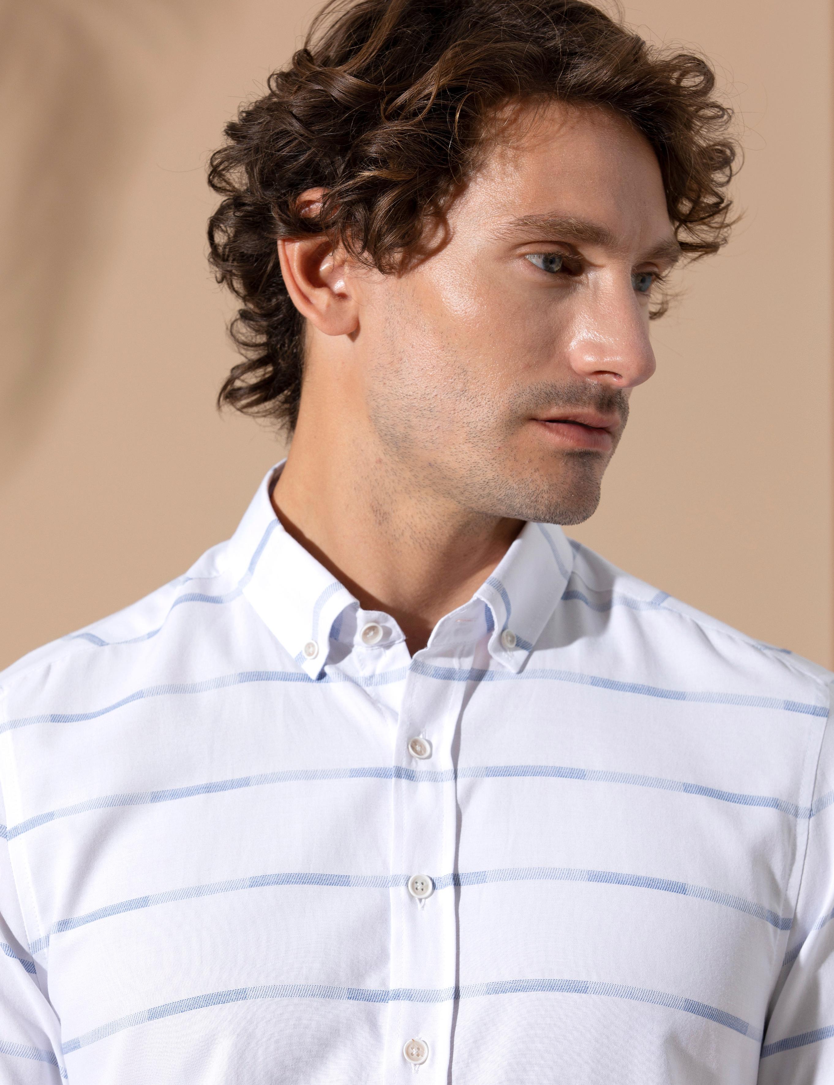 Mavi Slim Fit Uzun Kollu Gömlek