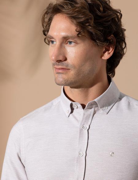 Kahverengi Slim Fit Uzun Kollu Gömlek - 50272318072