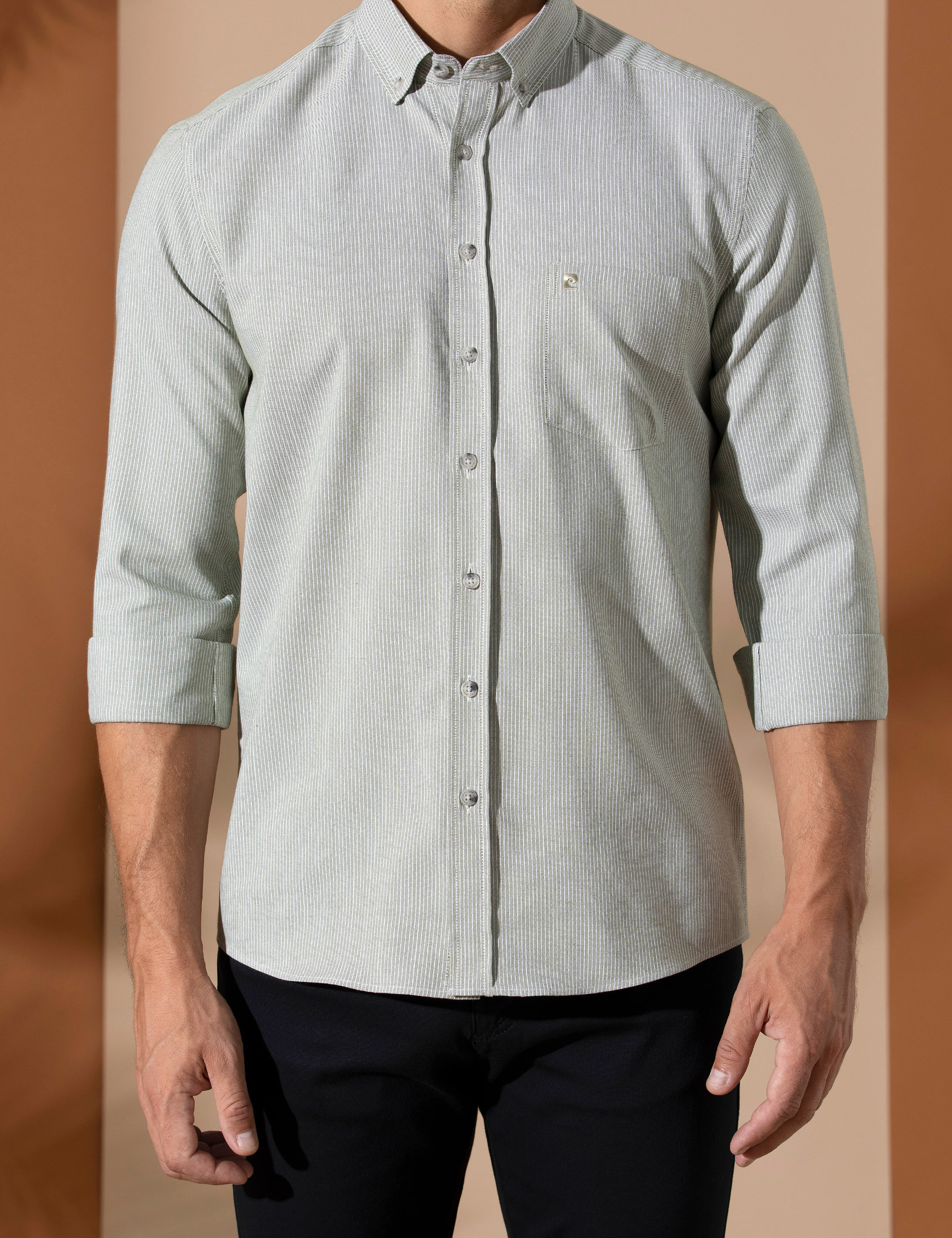 Haki Regular Fit Uzun Kollu Gömlek - Image 6