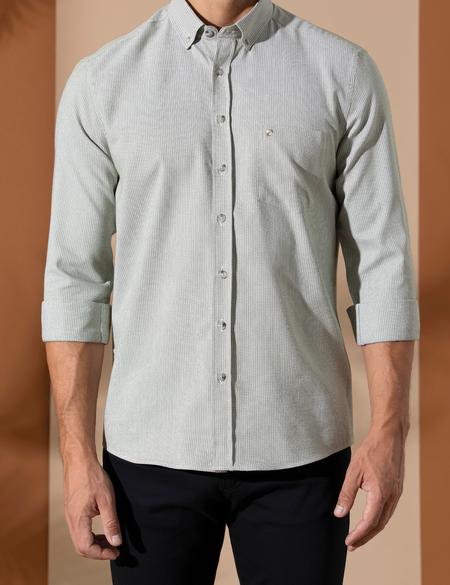 Haki Regular Fit Uzun Kollu Gömlek - 50276877035