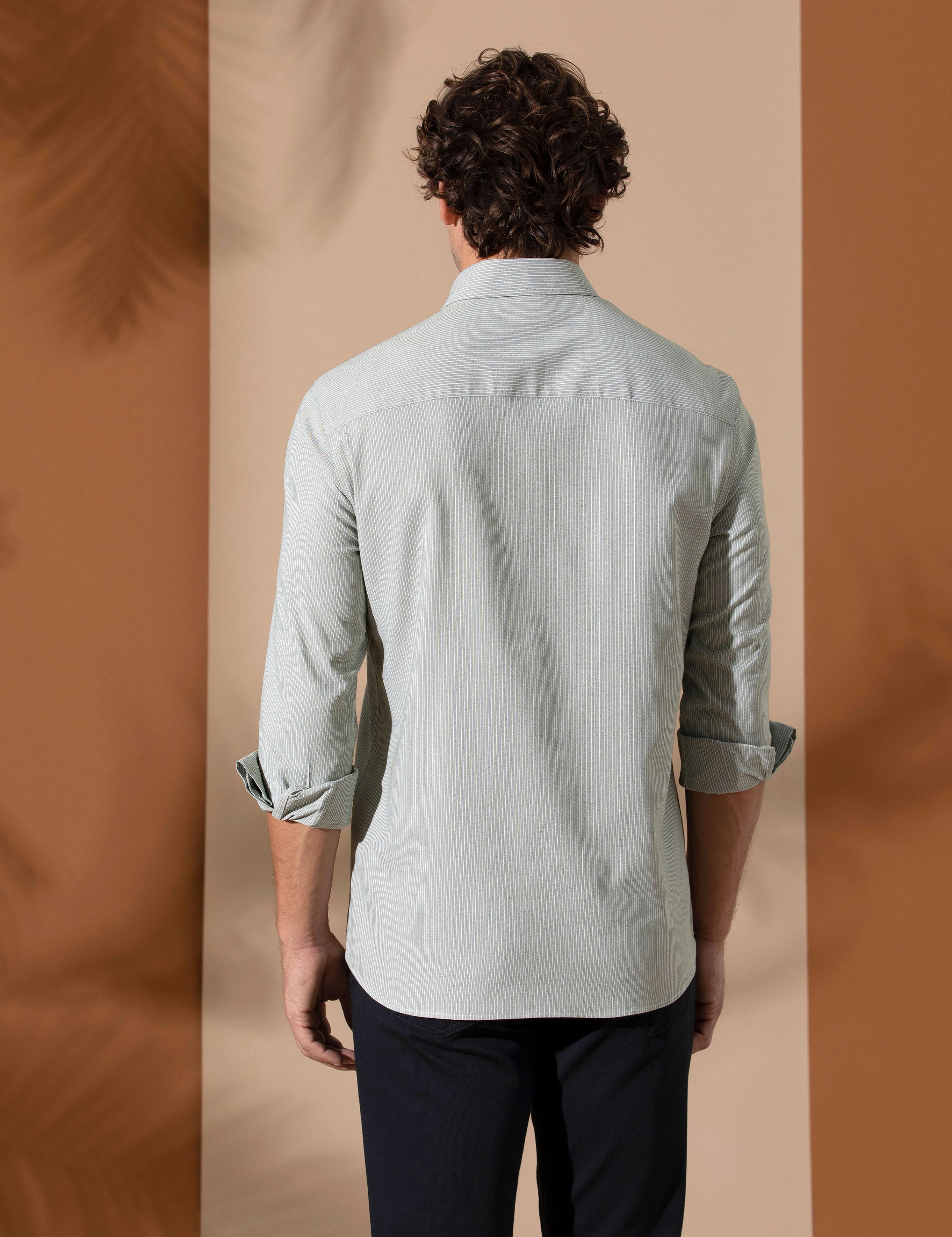 Haki Regular Fit Uzun Kollu Gömlek