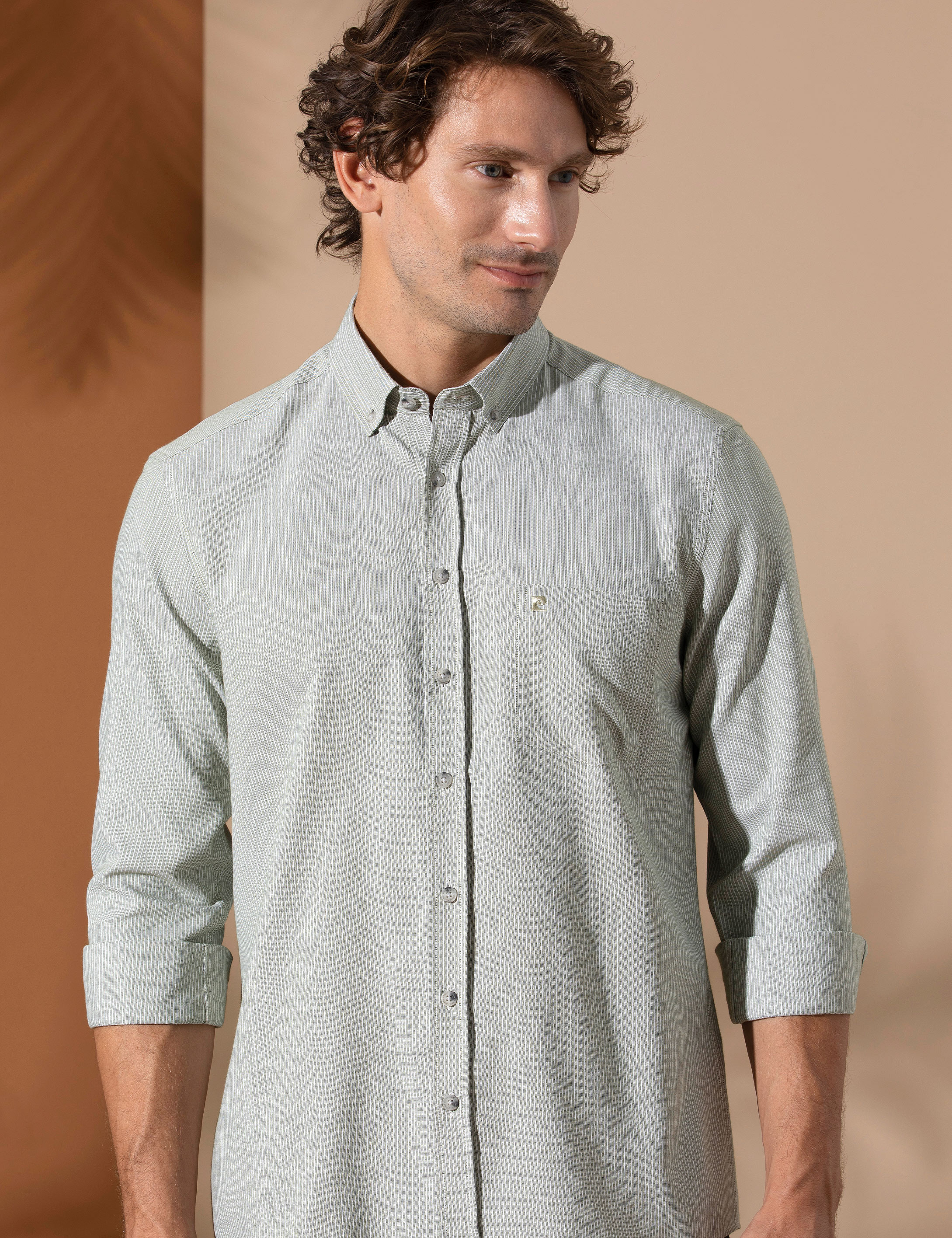 Haki Regular Fit Uzun Kollu Gömlek - Image 2