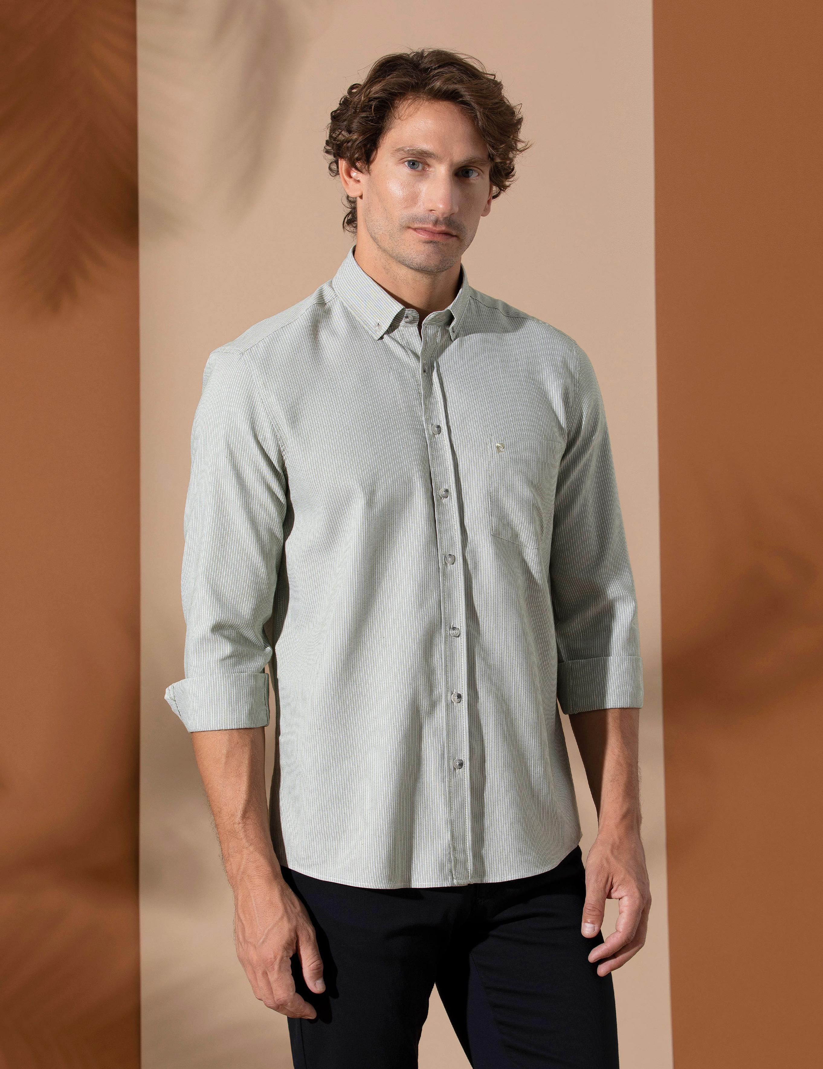 Haki Regular Fit Uzun Kollu Gömlek