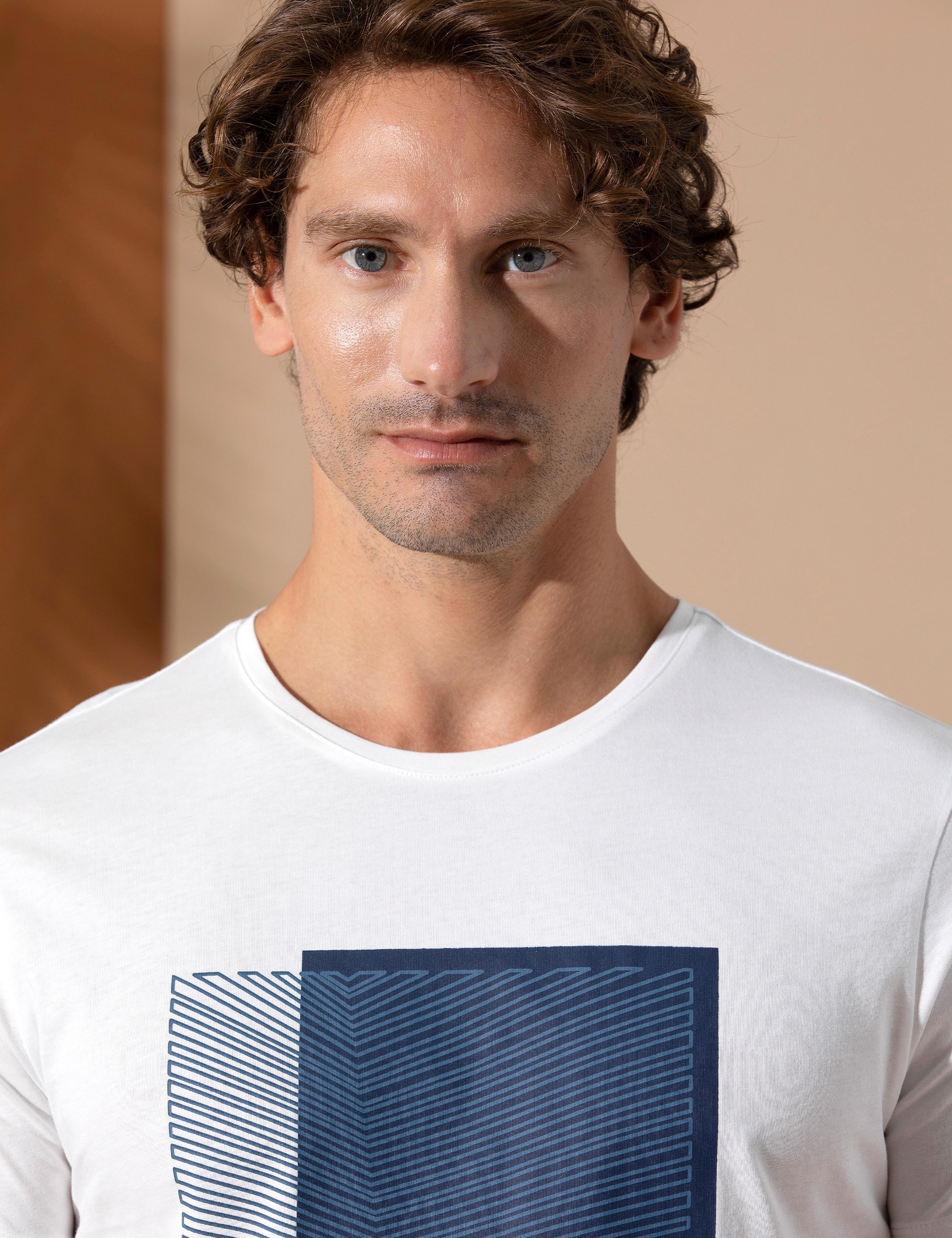 Lacivert Slim Fit Bisiklet Yaka Tişört