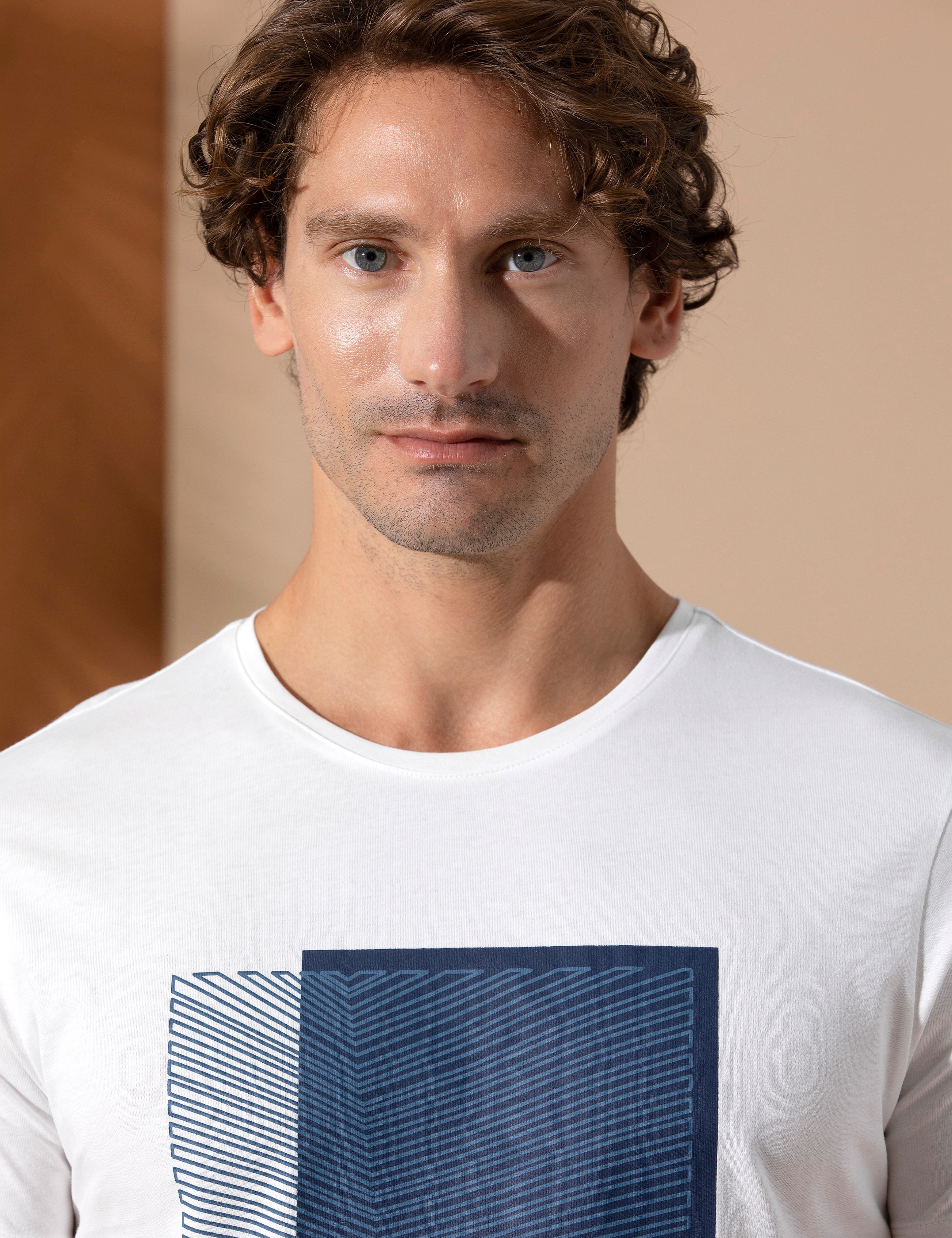 Lacivert Slim Fit Bisiklet Yaka Tişört - Image 3