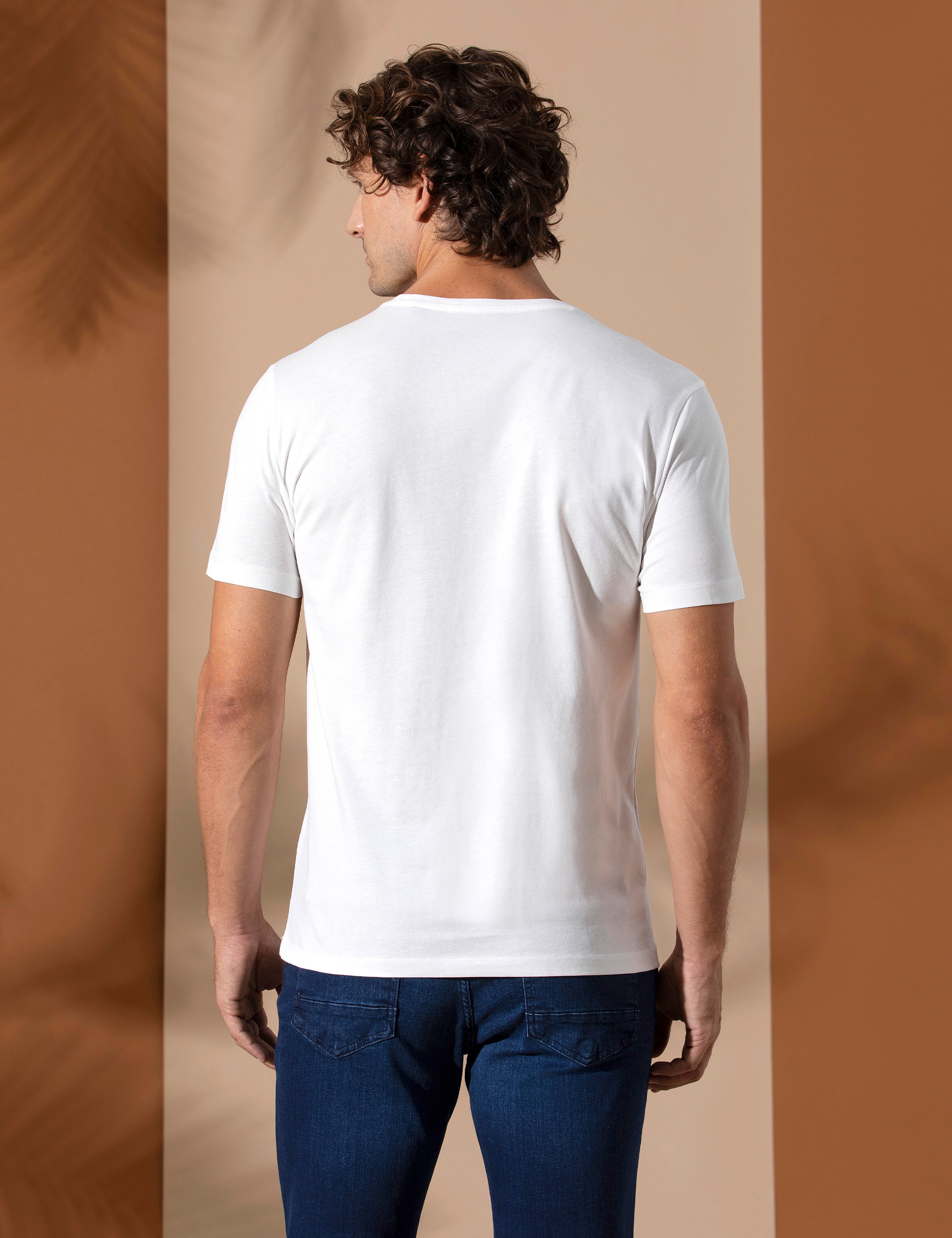 Lacivert Slim Fit Bisiklet Yaka Tişört