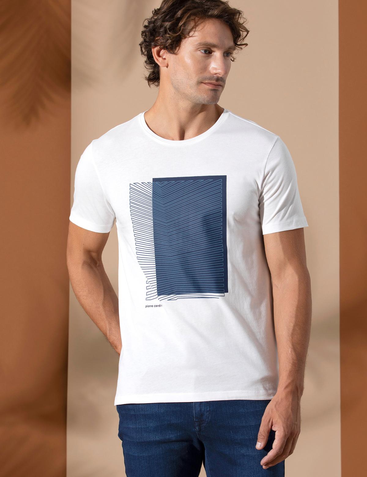 Lacivert Slim Fit Bisiklet Yaka Tişört - 50262627067