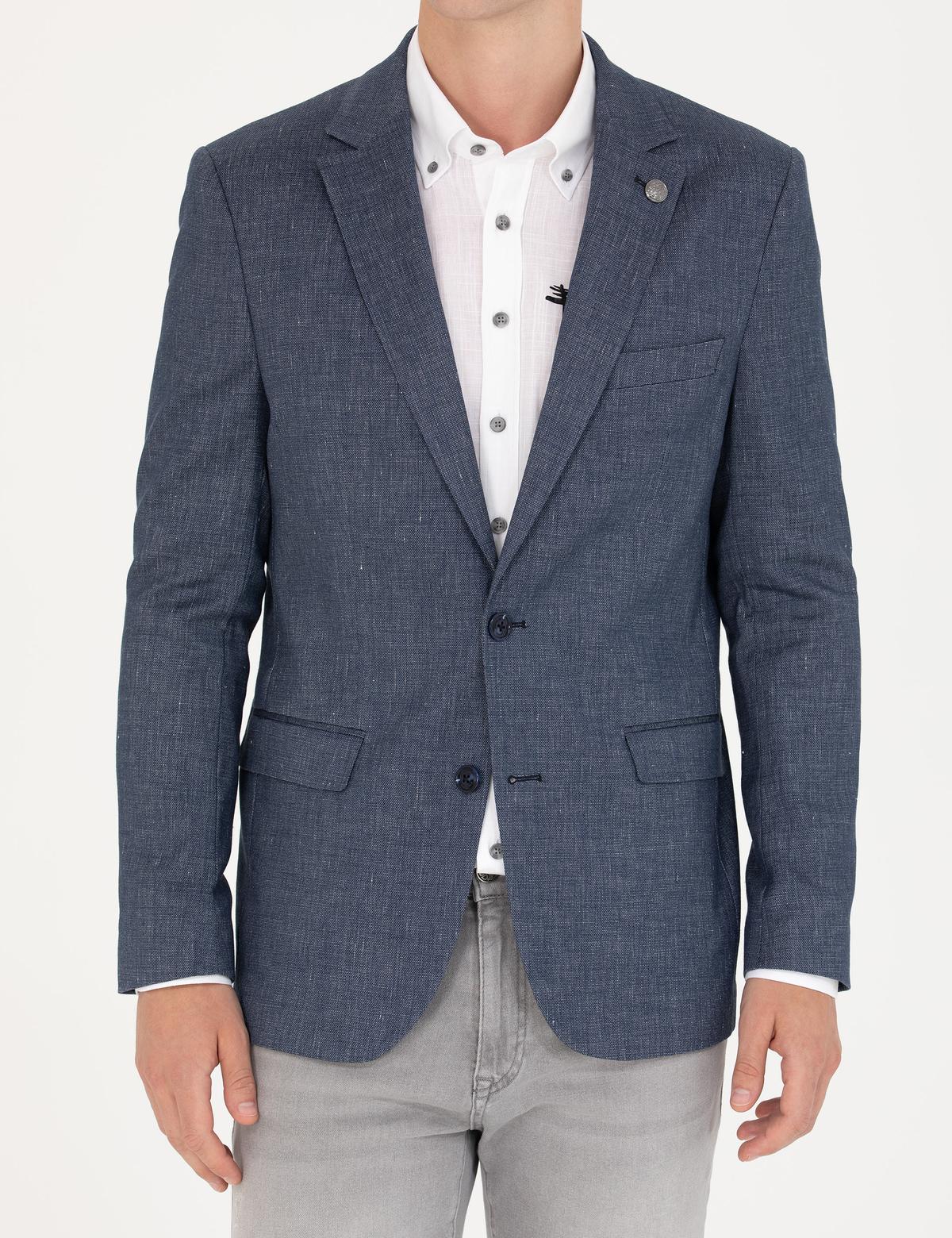 Açık Lacivert Slim Fit Ceket - 50277350059