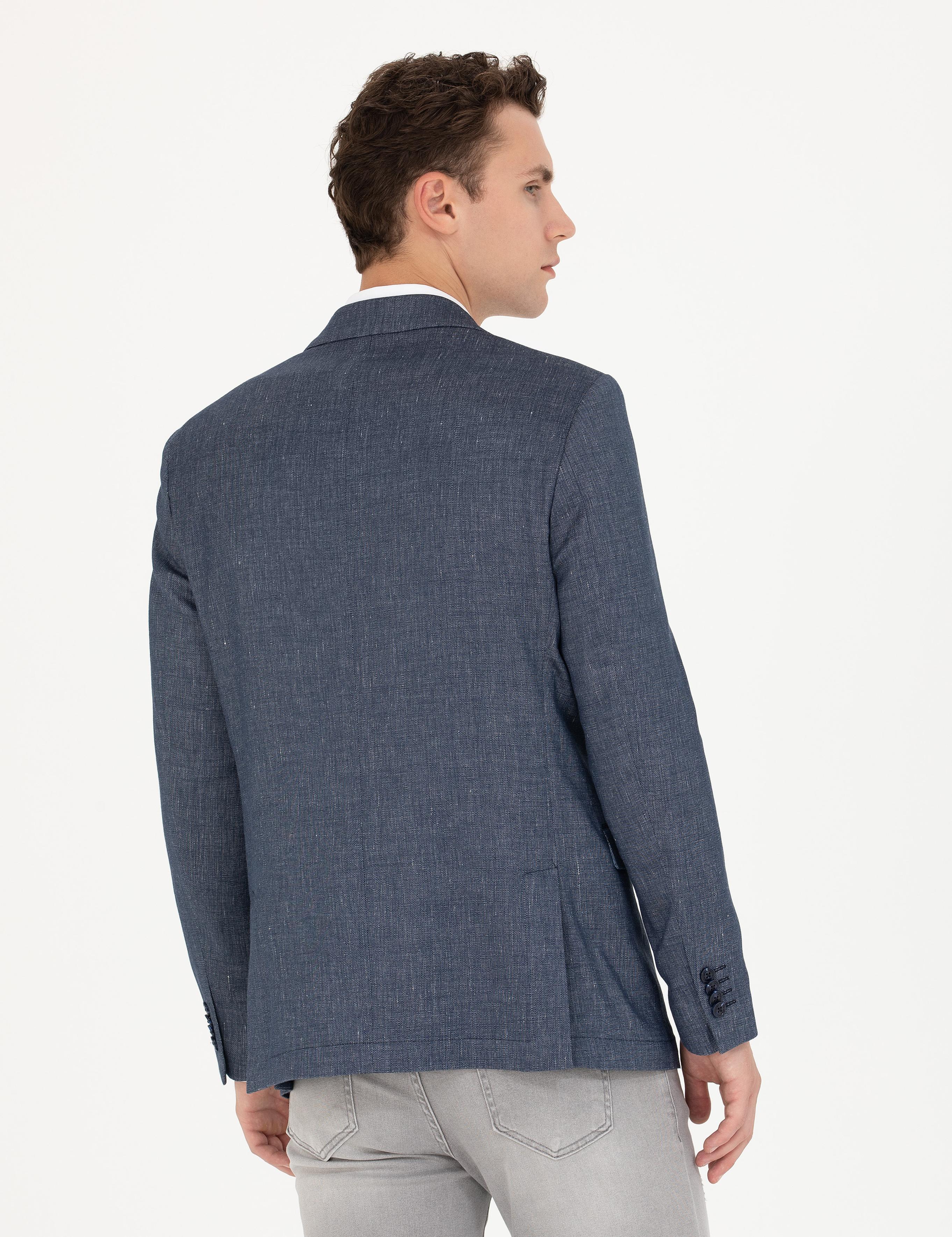 Açık Lacivert Slim Fit Ceket