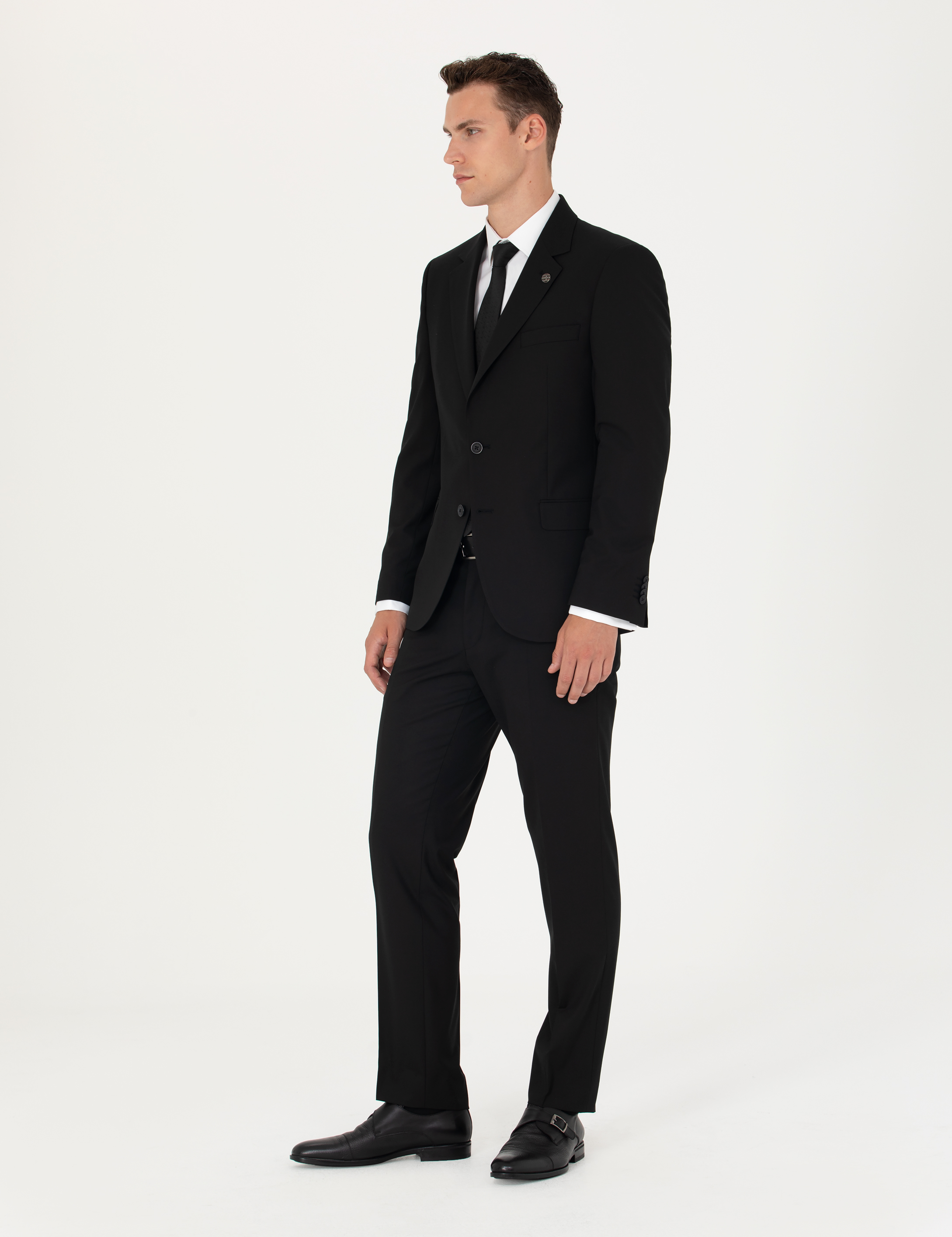 Siyah Slim Fit Takım Elbise - Image 3
