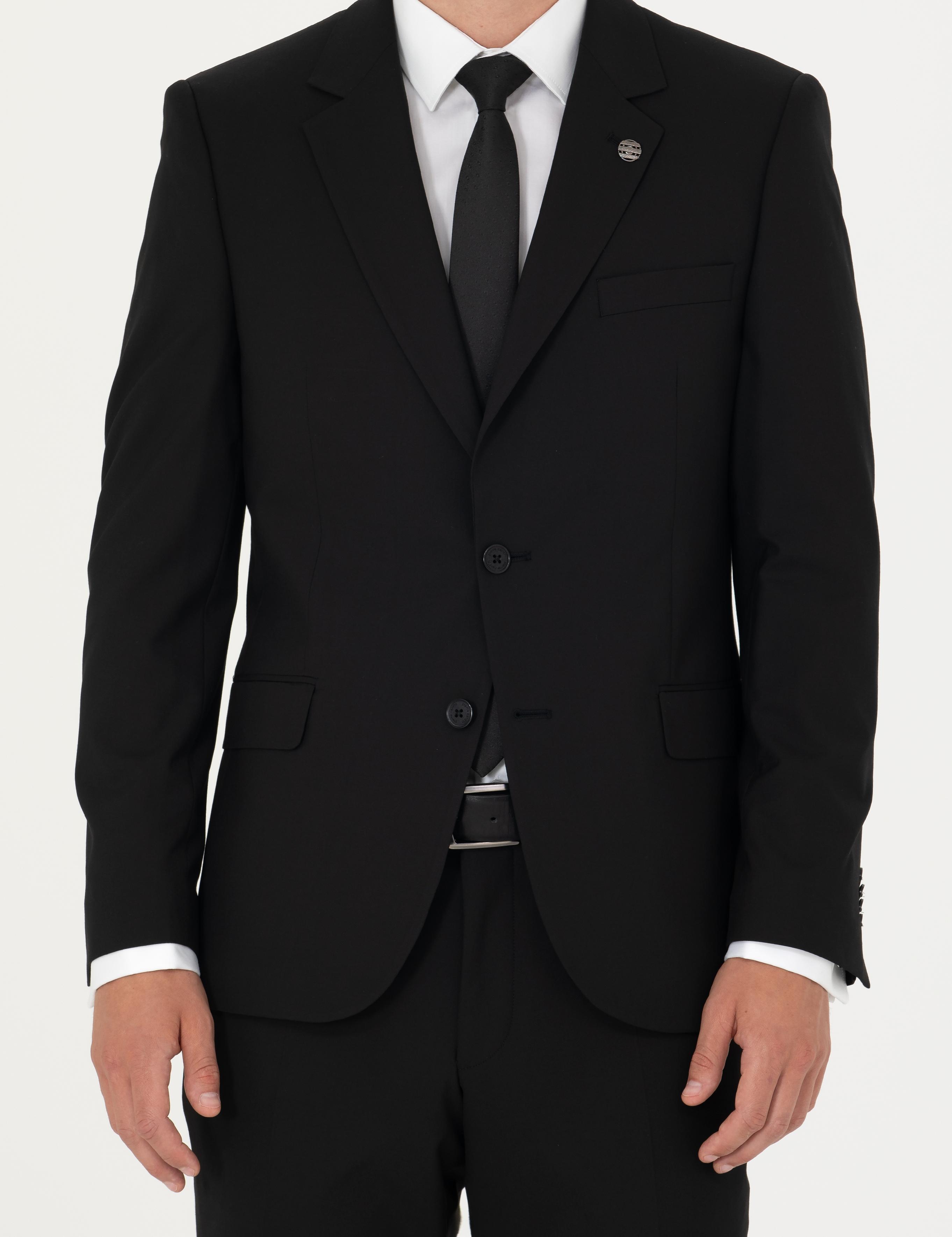 Siyah Slim Fit Takım Elbise