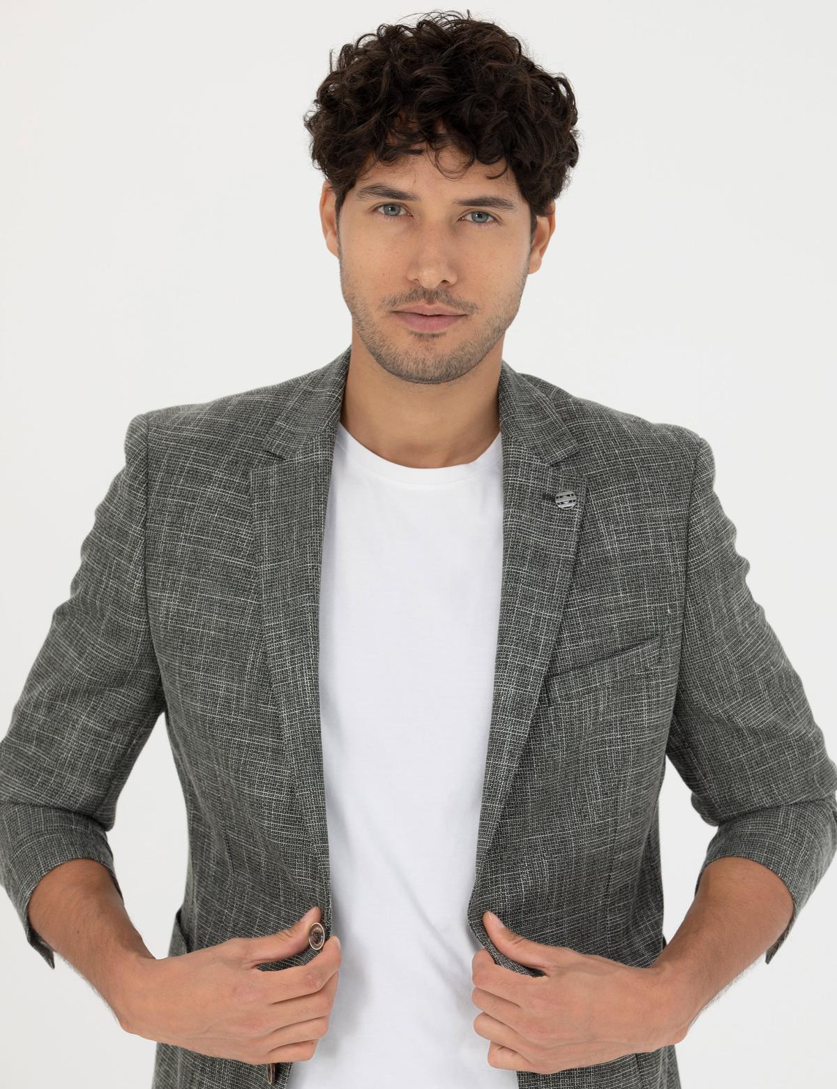 Açık Yeşil Ekstra Slim Fit Ceket