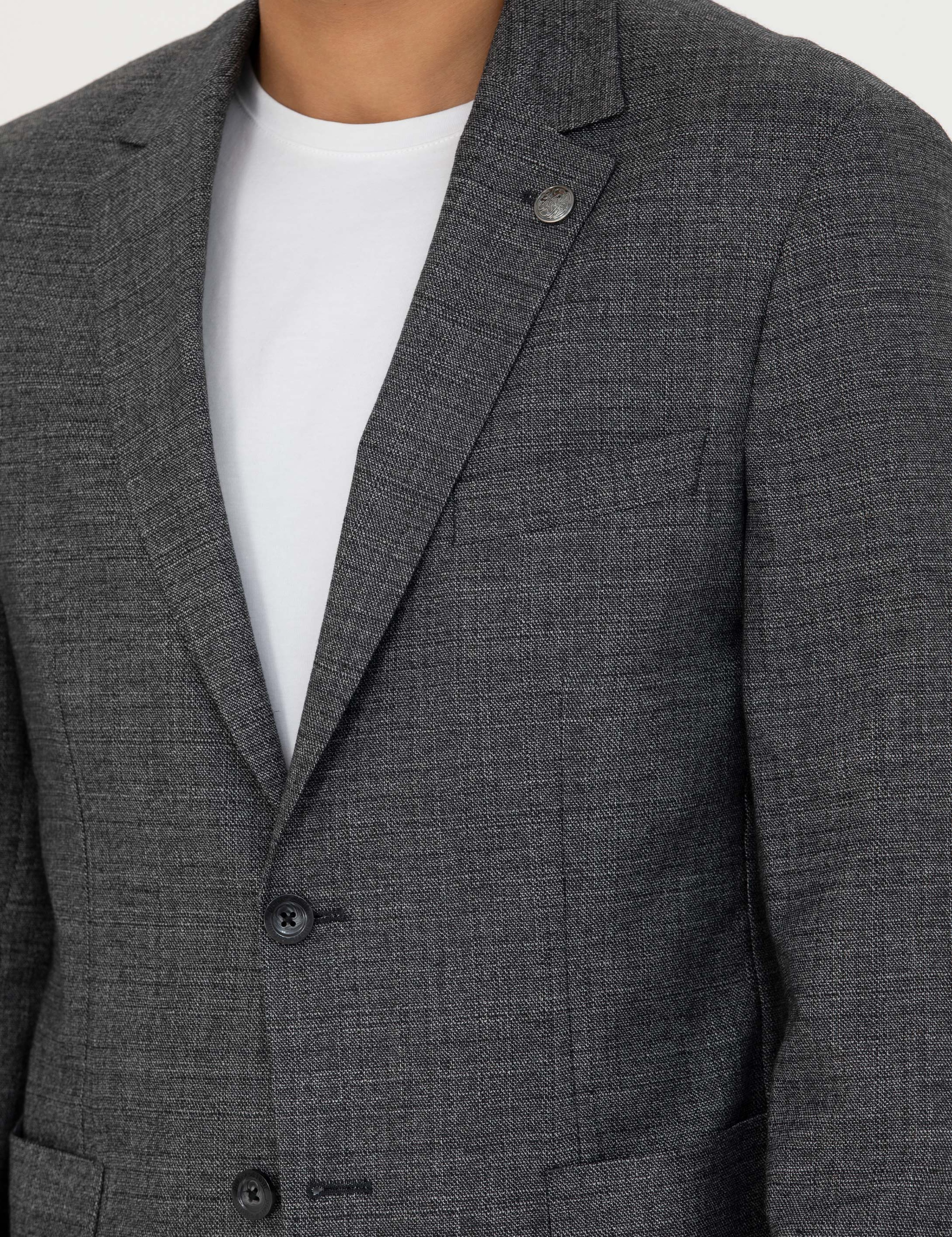 Füme Slim Fit Keten Karışımlı Blazer Ceket - Image 7