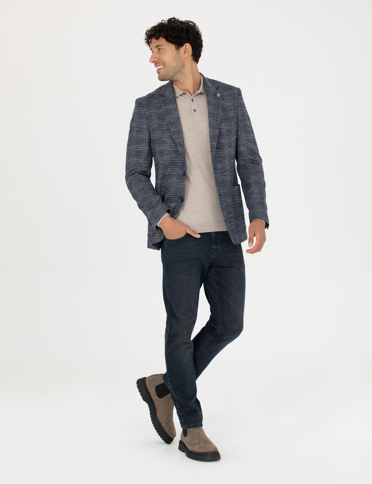 Lacivert Slim Fit Ceket - 50273425050