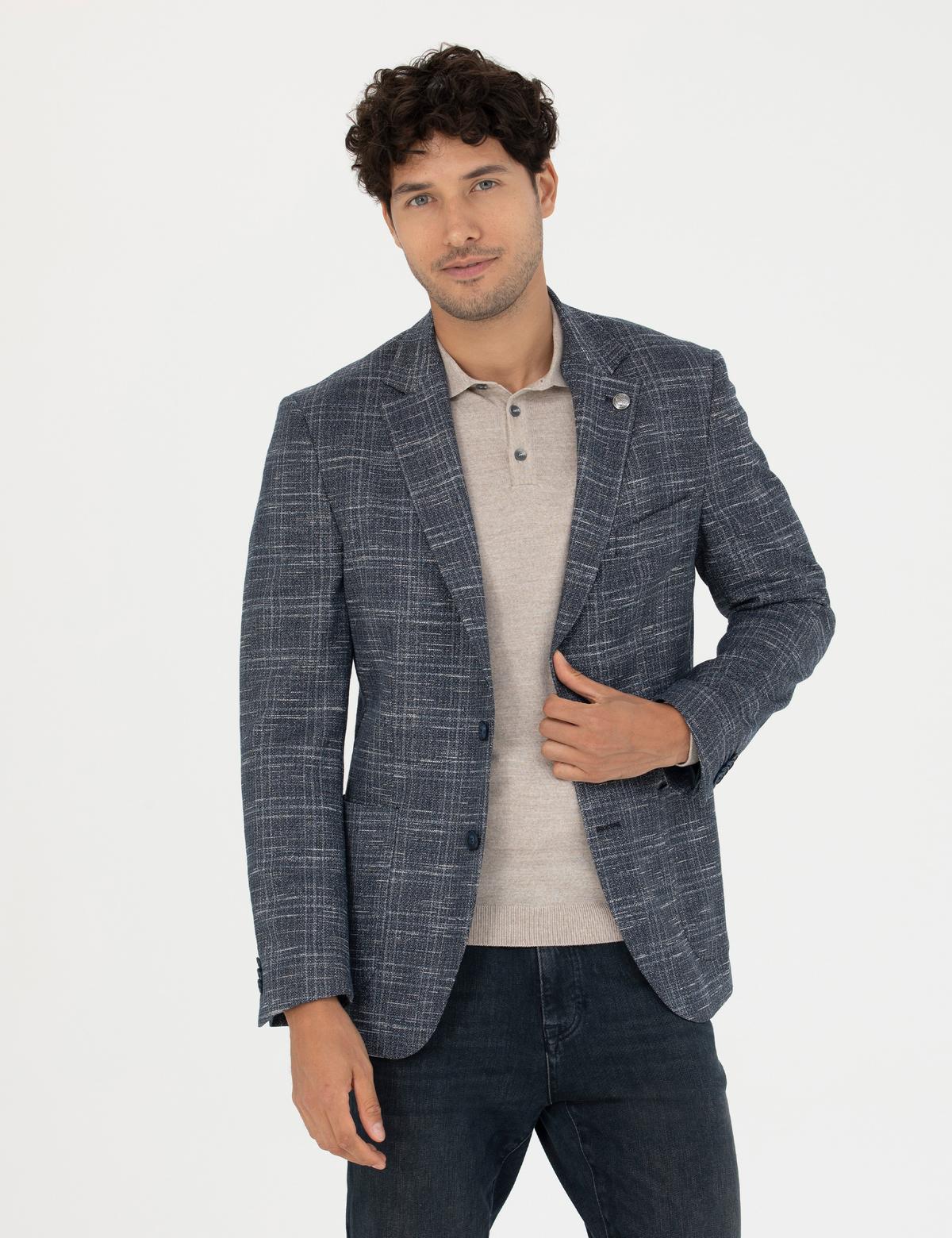 Lacivert Slim Fit Ceket