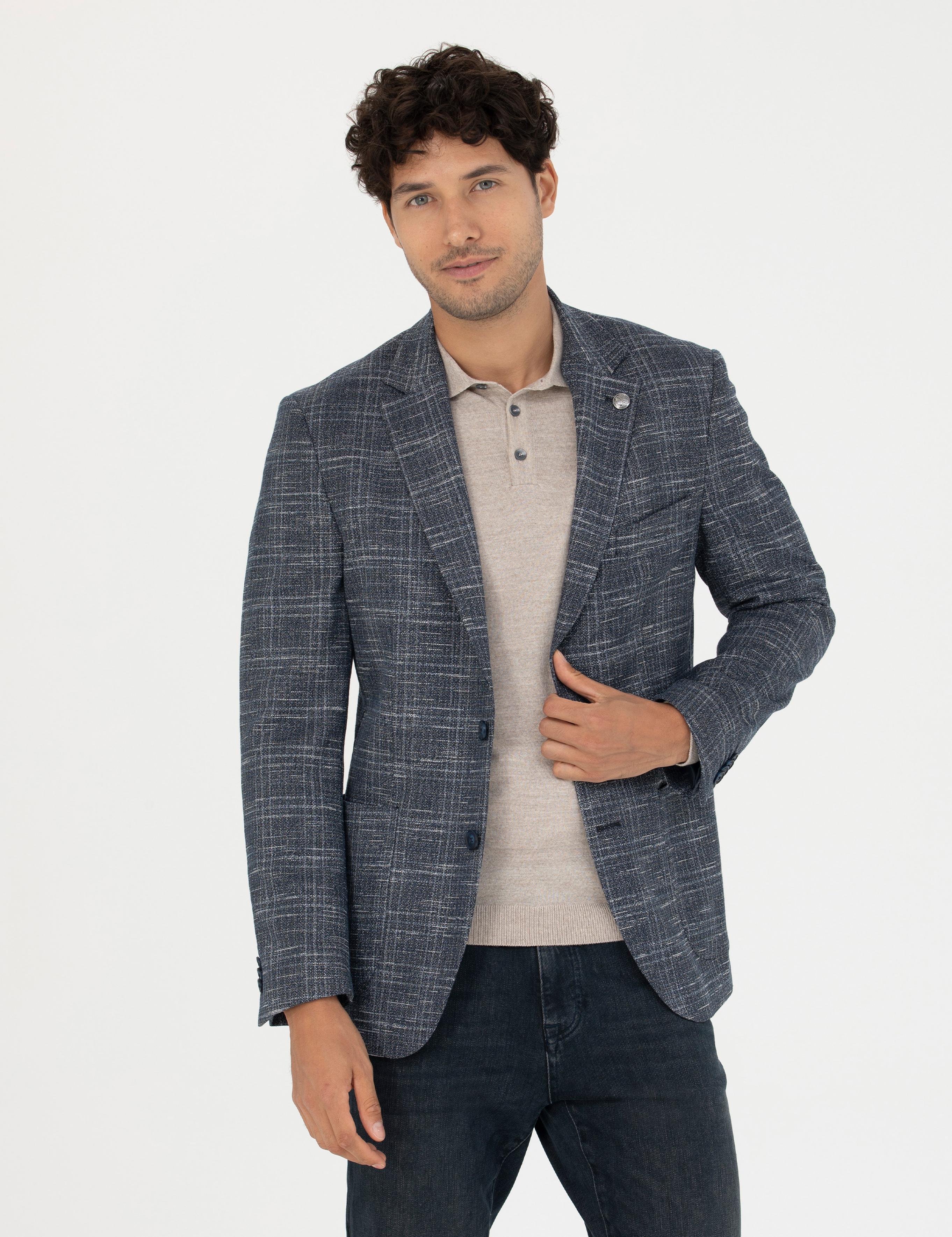 Lacivert Slim Fit Ceket