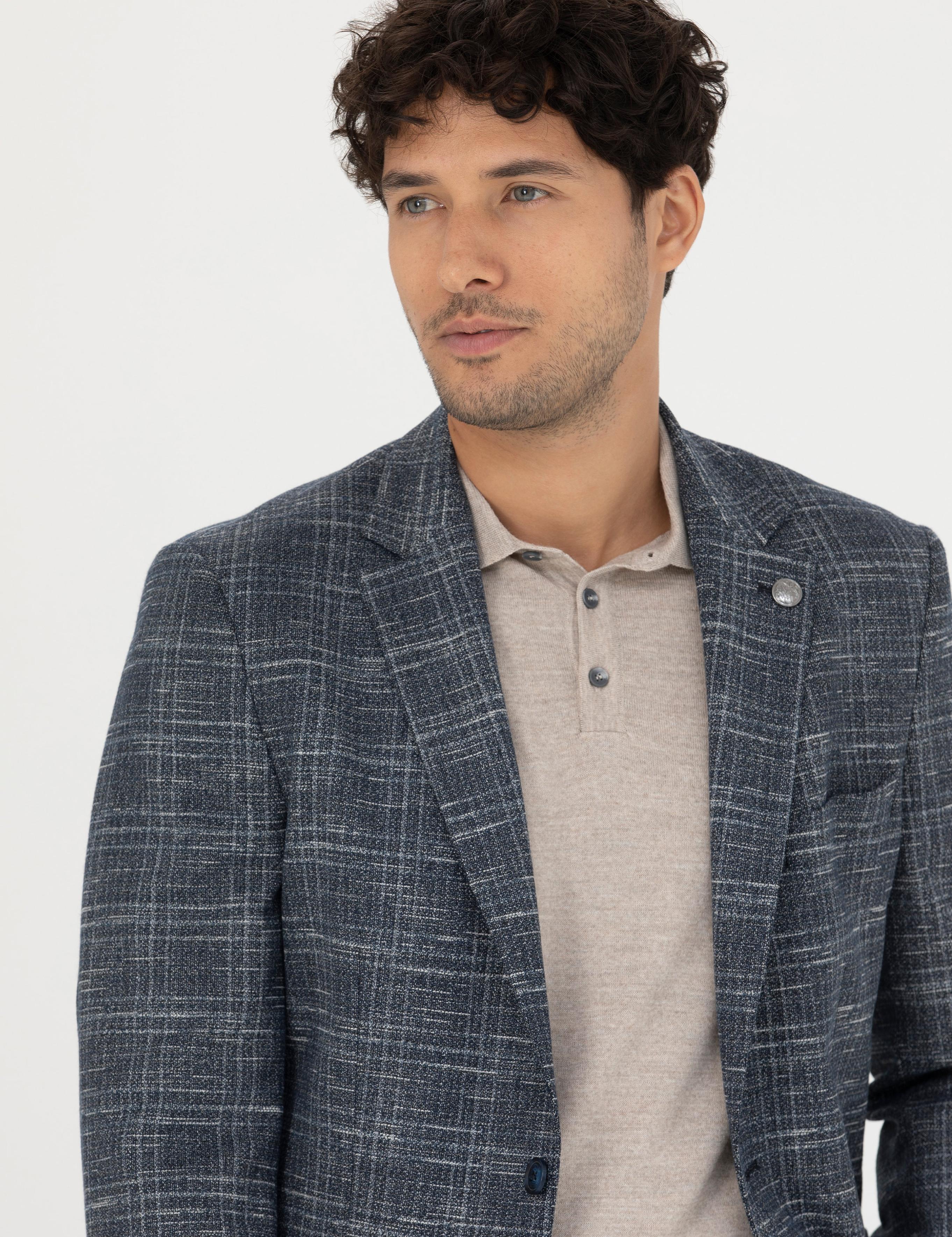 Lacivert Slim Fit Ceket