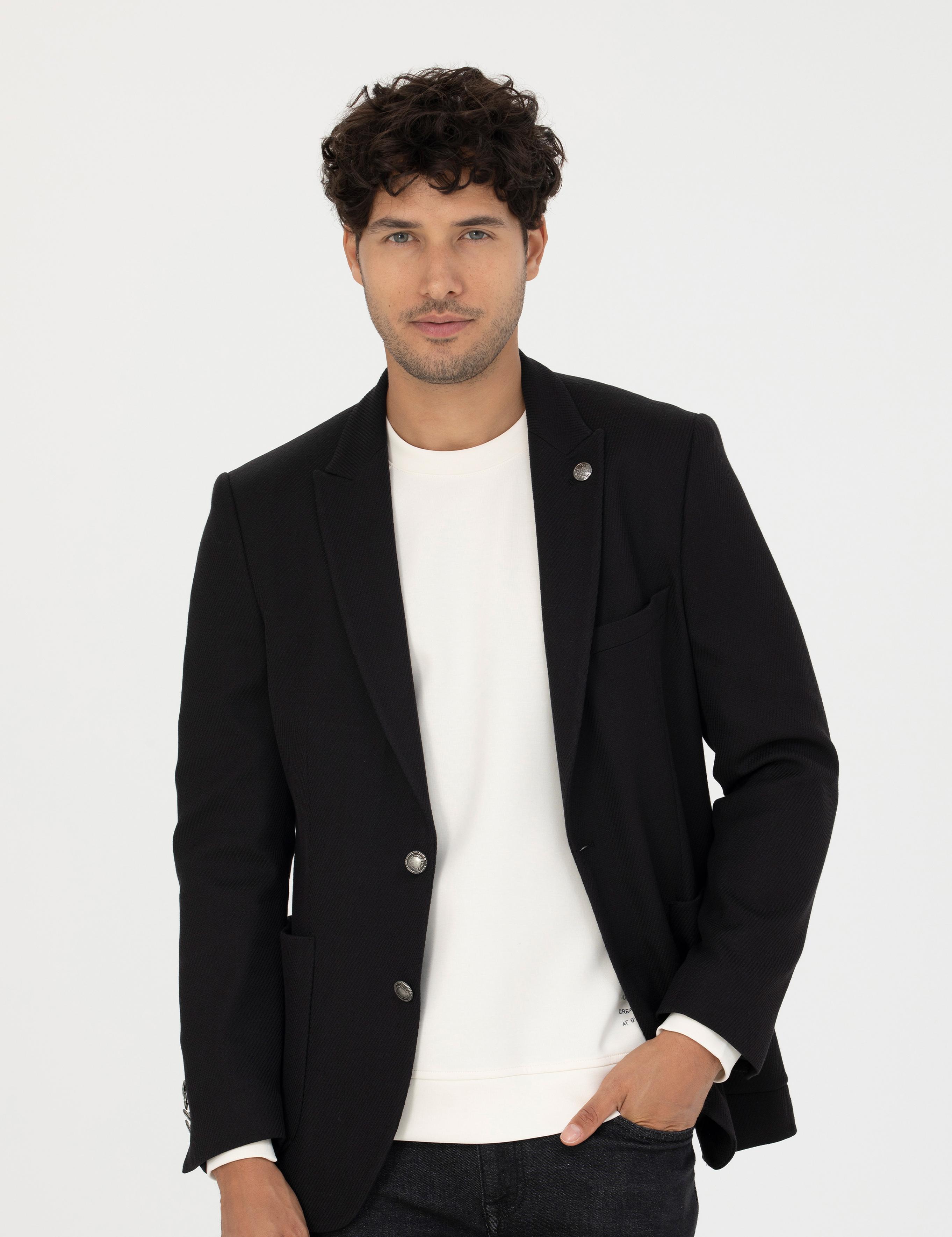 Siyah Ekstra Slim Fit Blazer Ceket