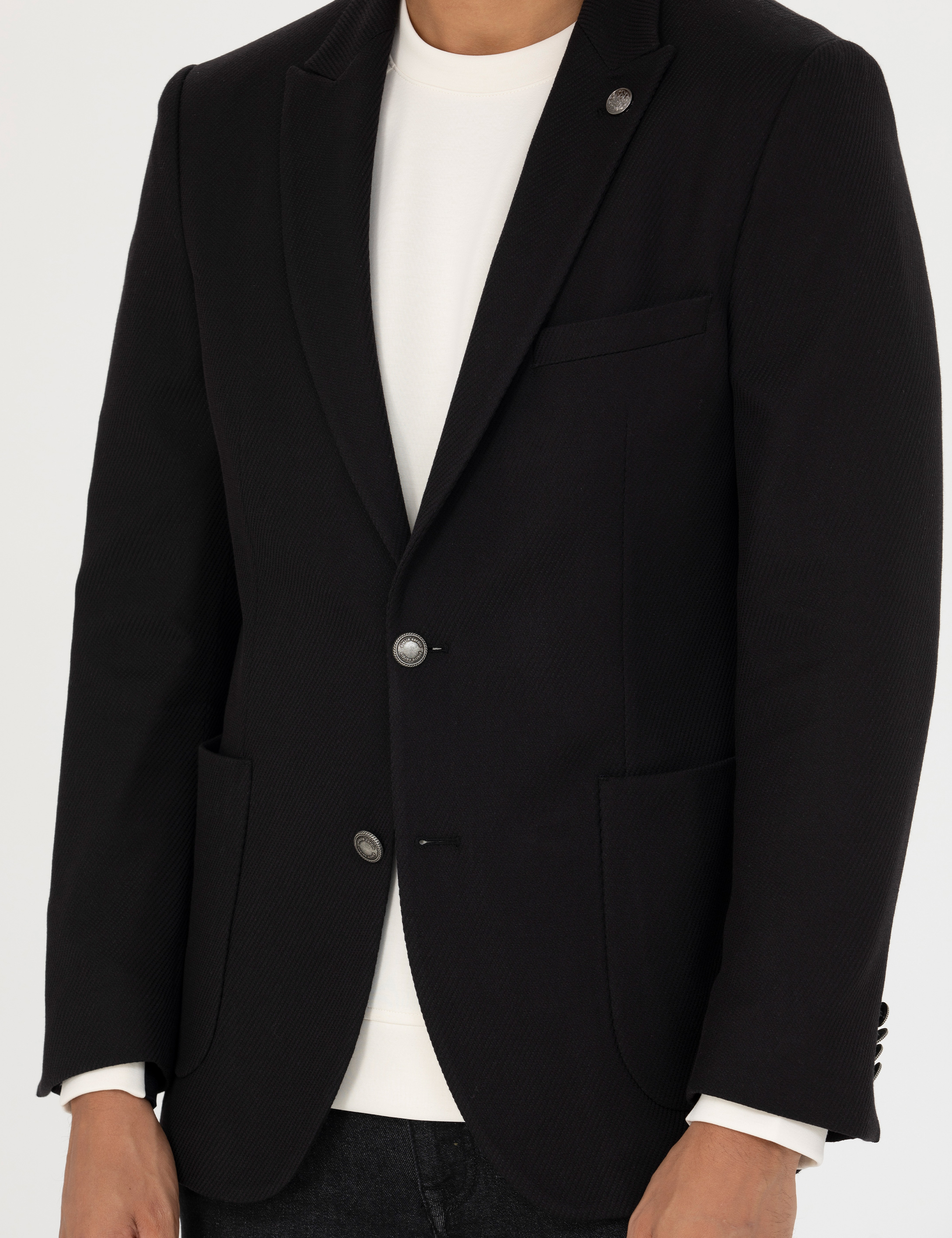 Siyah Ekstra Slim Fit Blazer Ceket - Image 6