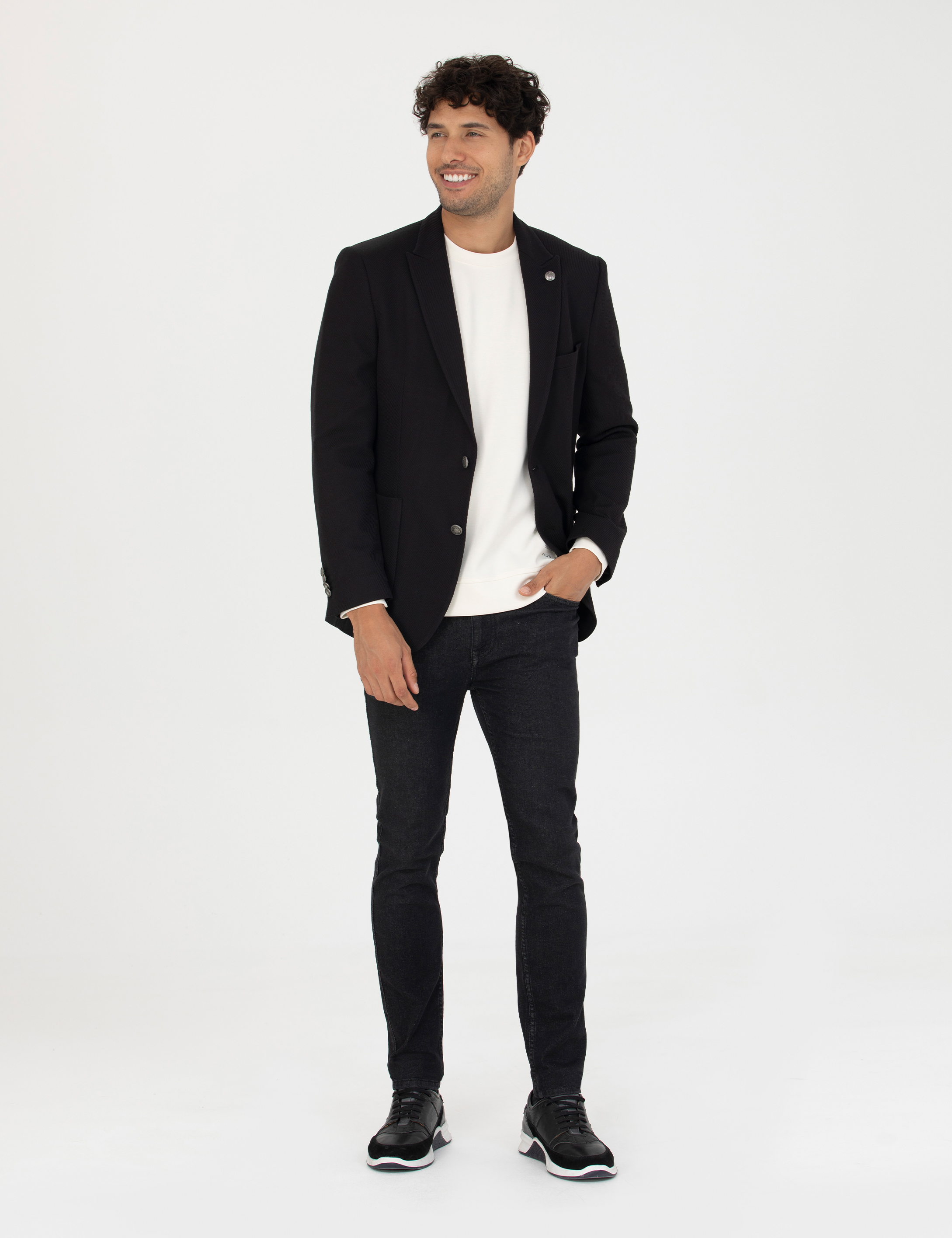 Siyah Ekstra Slim Fit Blazer Ceket
