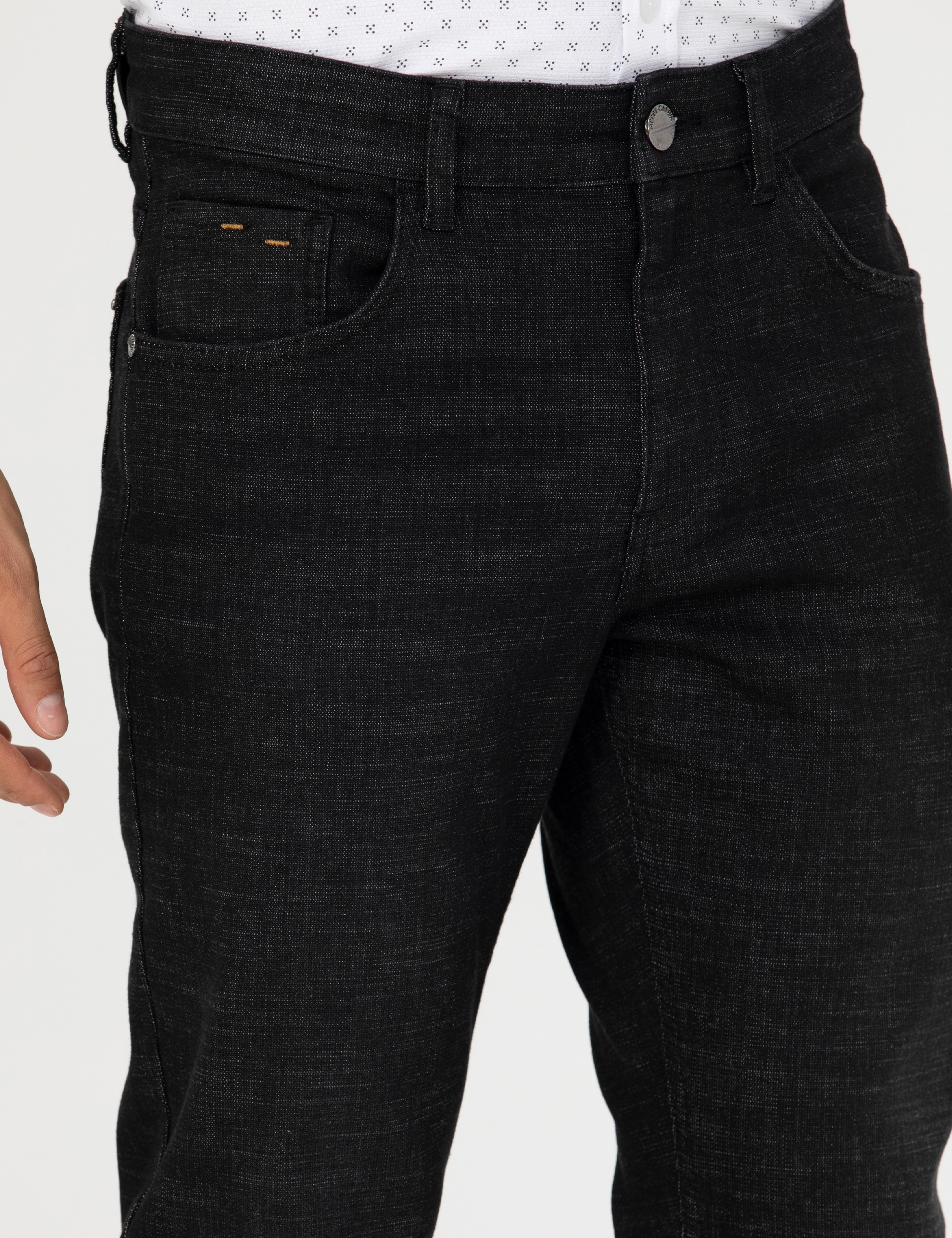 Siyah Slim Fit Jean Pantolon - Image 5