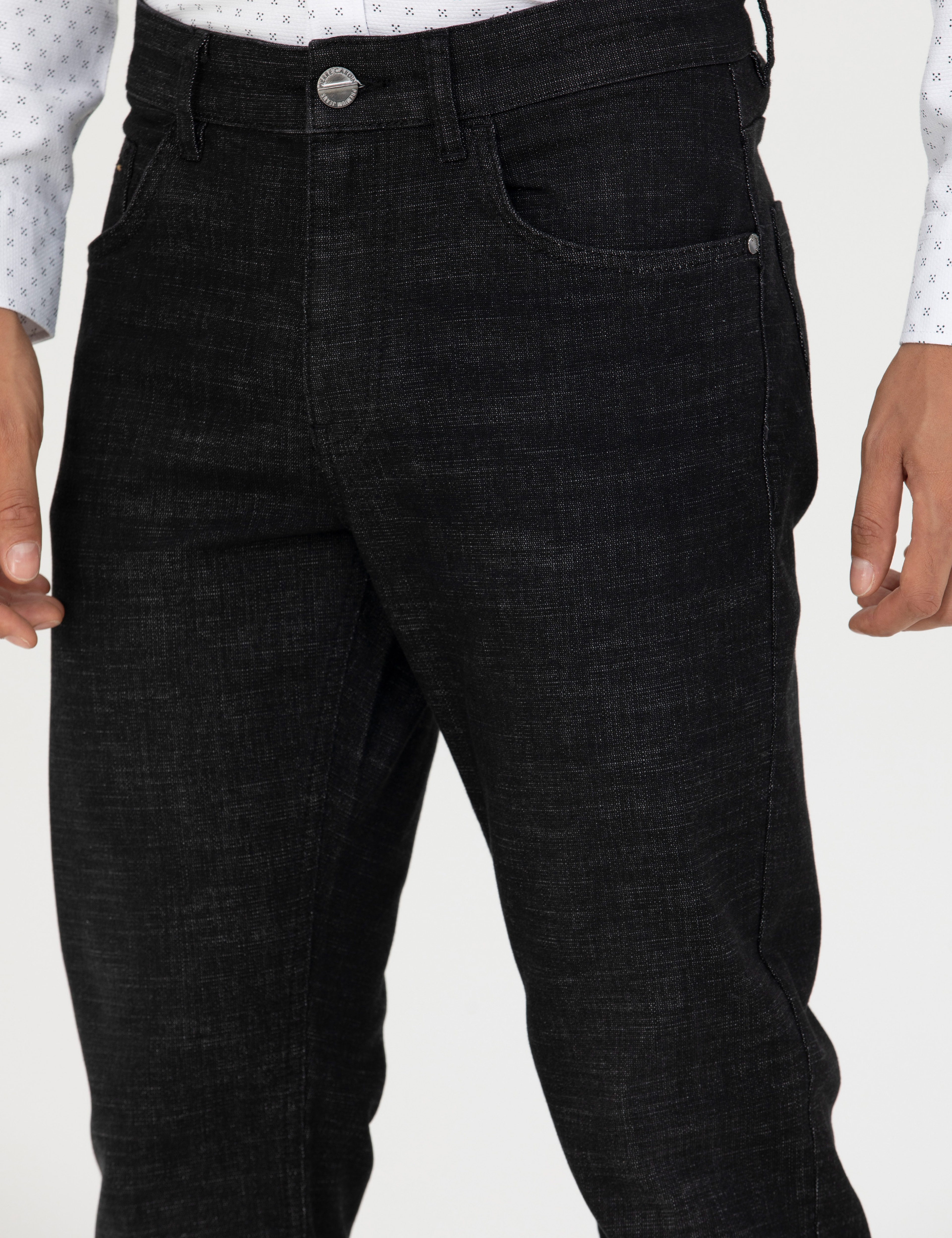 Siyah Slim Fit Jean Pantolon - Image 6