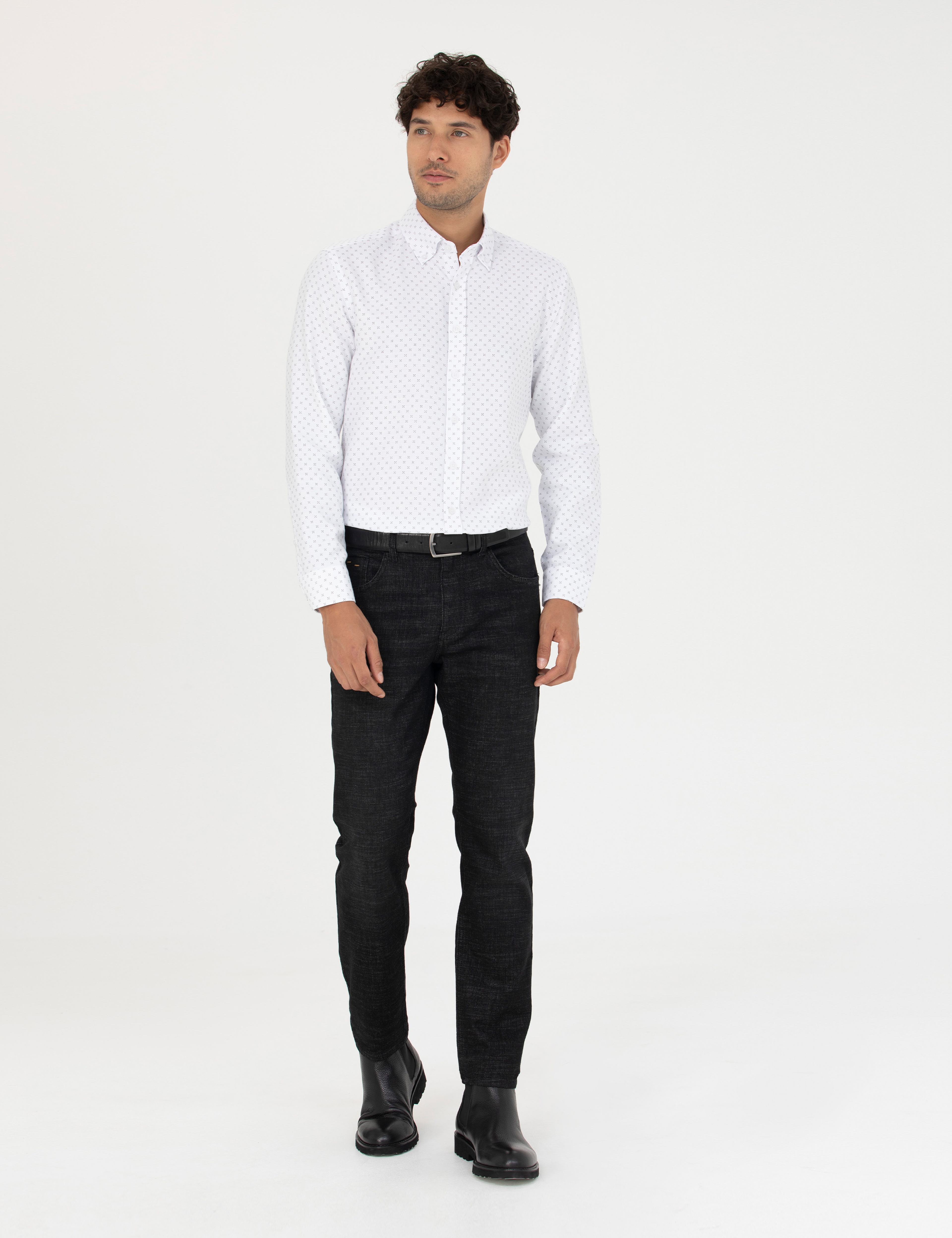 Siyah Slim Fit Jean Pantolon - Image 1