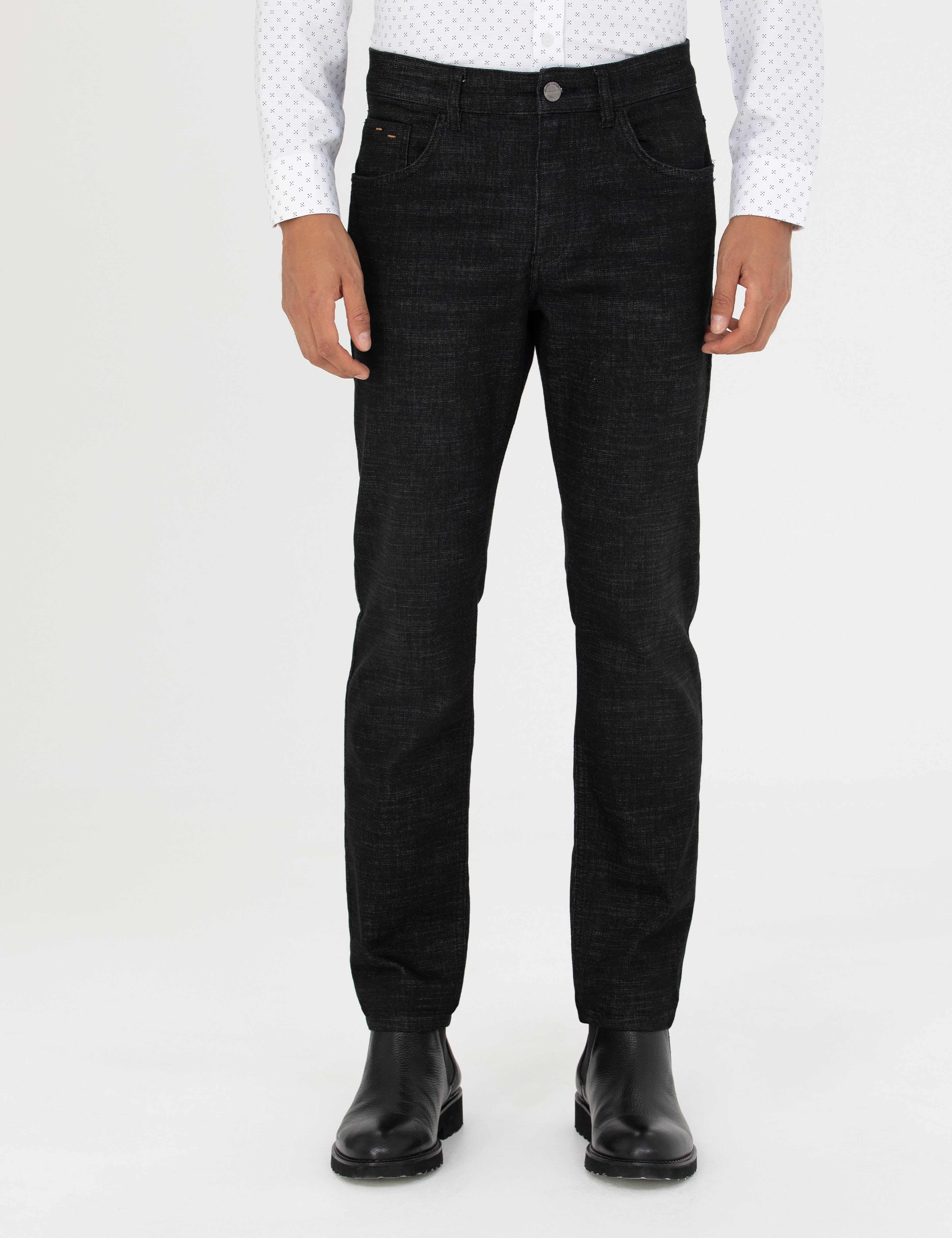 Siyah Slim Fit Jean Pantolon - Image 2