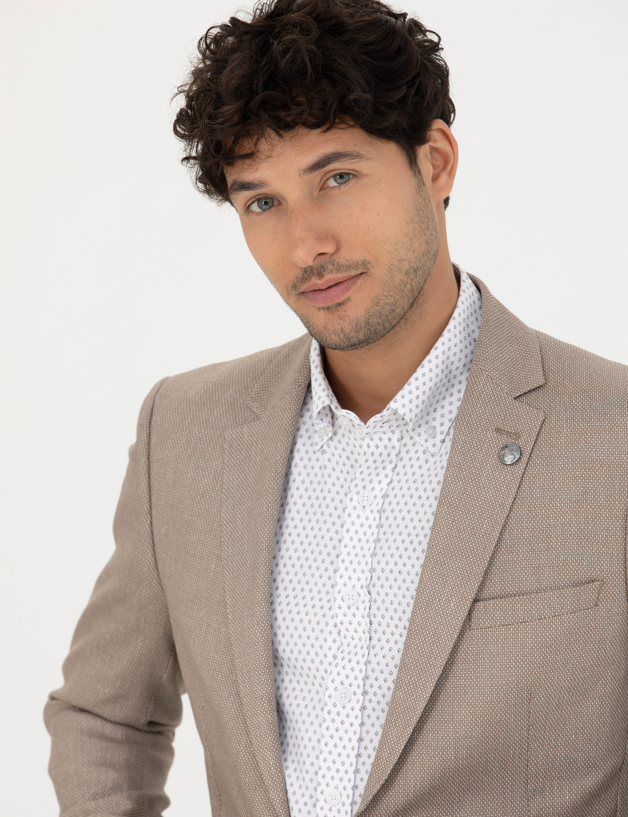 Açık Kahverengi Ekstra Slim Fit Spor Ceket