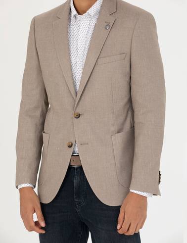 Açık Kahverengi Ekstra Slim Fit Spor Ceket