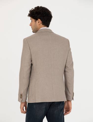 Açık Kahverengi Ekstra Slim Fit Spor Ceket
