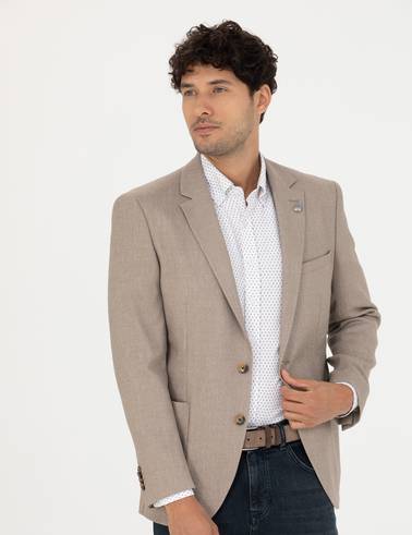 Açık Kahverengi Ekstra Slim Fit Spor Ceket