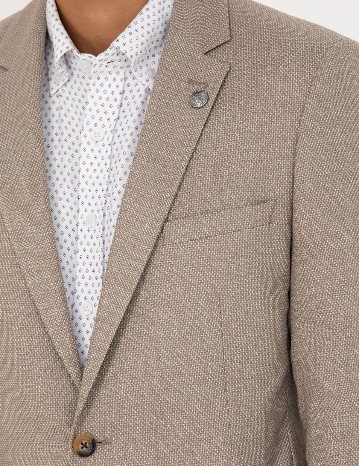 Açık Kahverengi Ekstra Slim Fit Spor Ceket - 50277317038