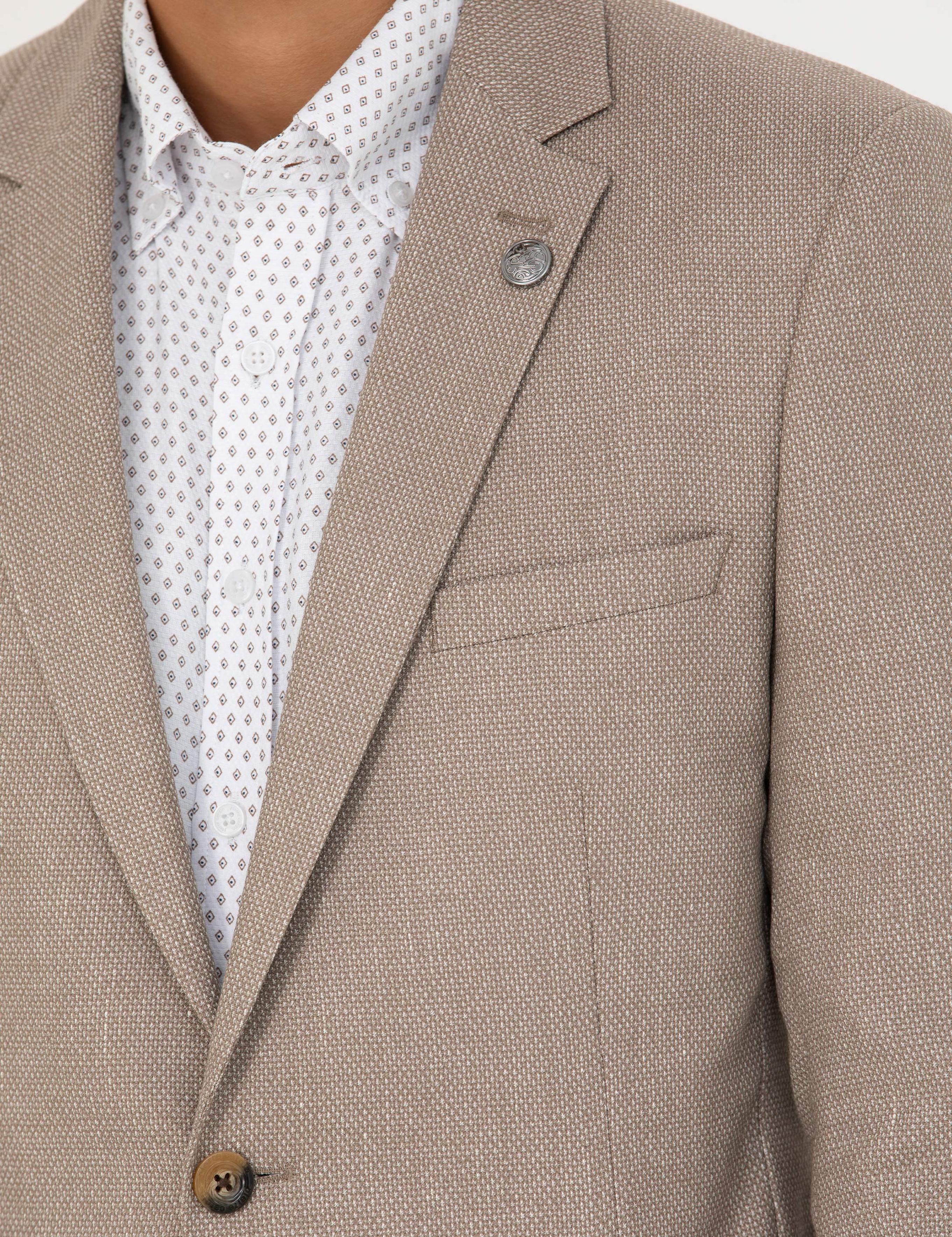 Açık Kahverengi Ekstra Slim Fit Spor Ceket