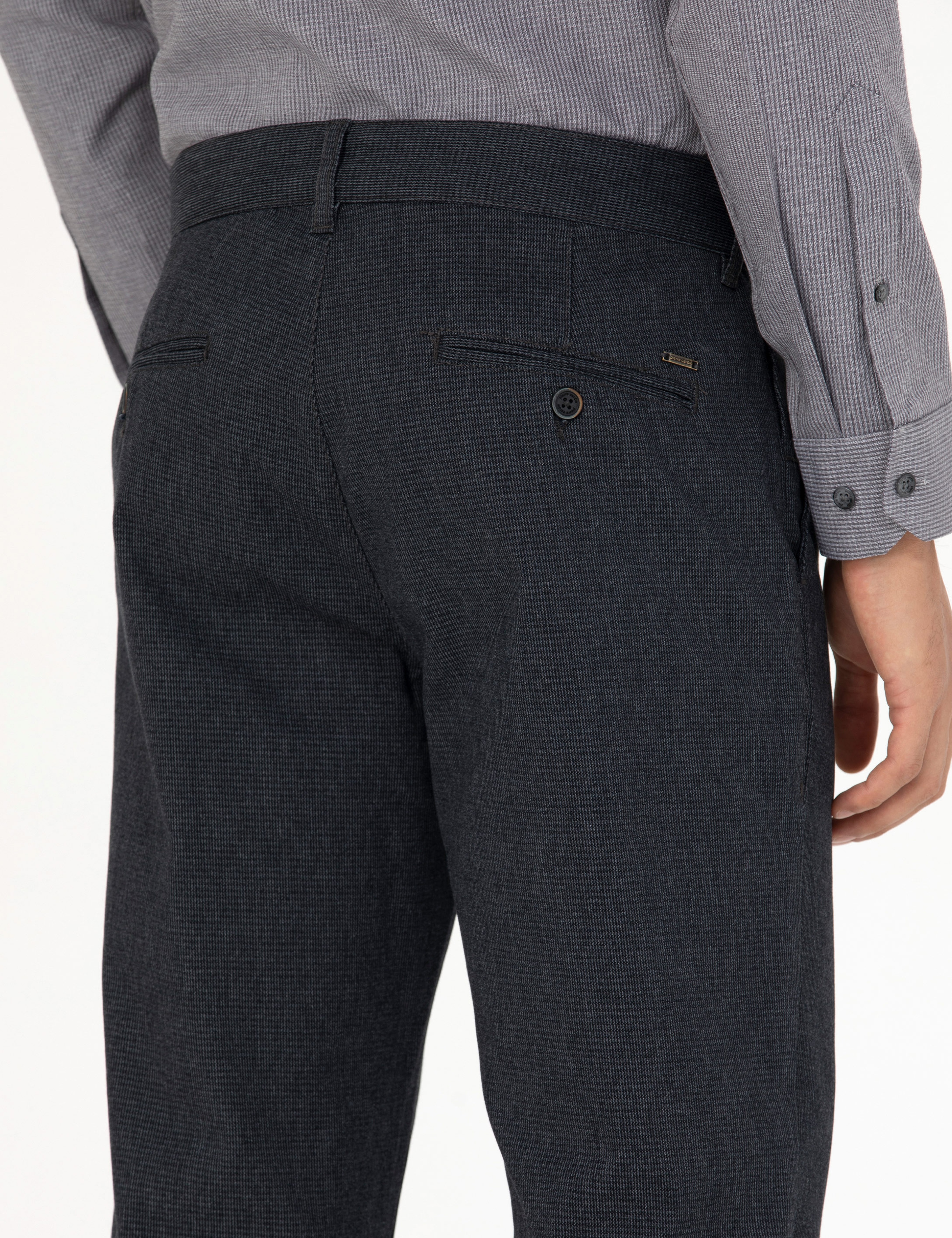 Lacivert Slim Fit Kanvas Pantolon - Image 5