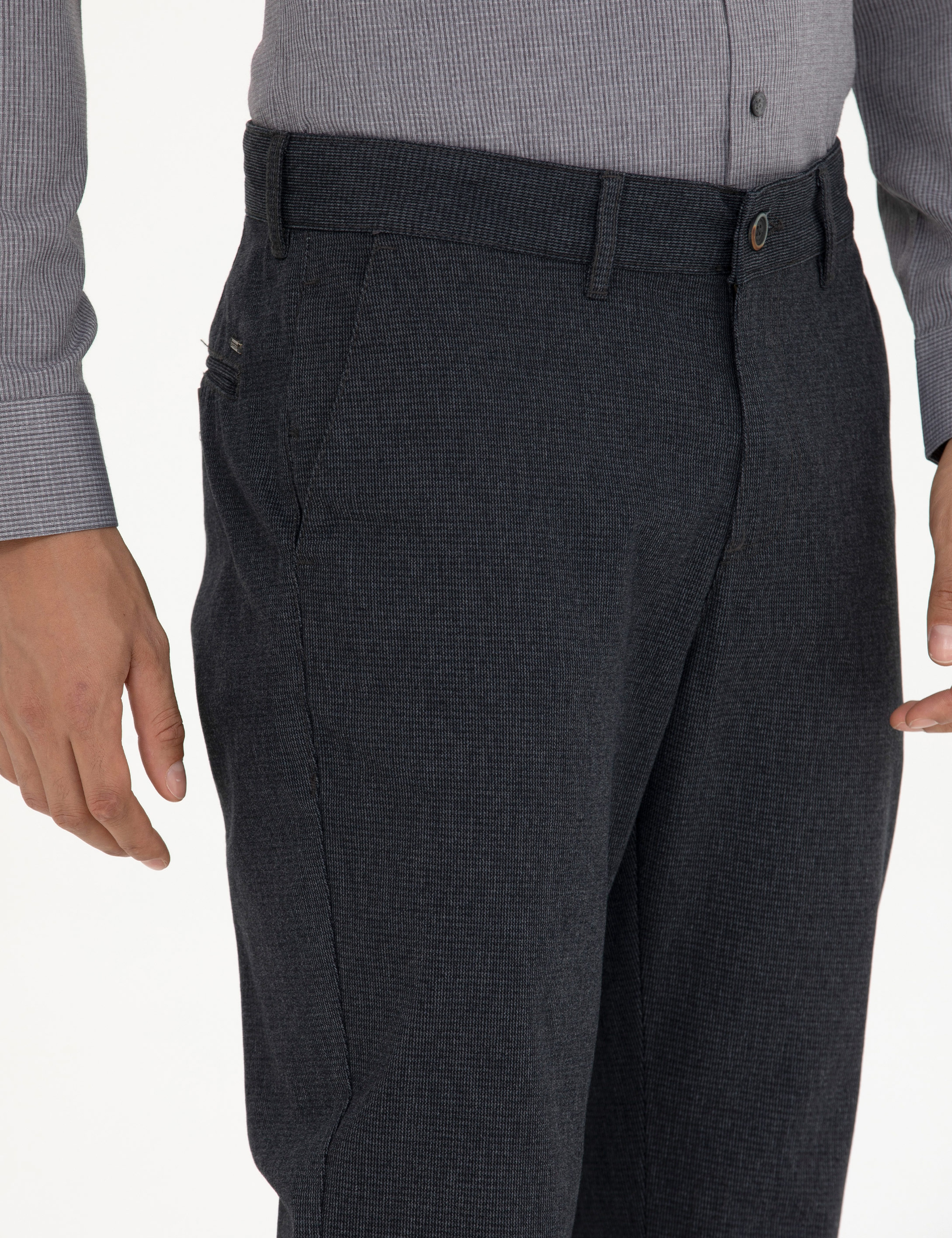 Lacivert Slim Fit Kanvas Pantolon - Image 3