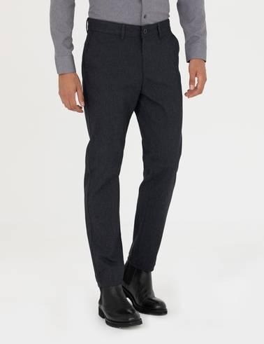 Lacivert Slim Fit Kanvas Pantolon