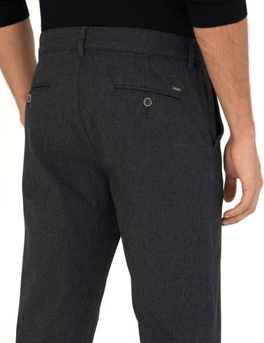 Siyah Slim Fit Kanvas Pantolon