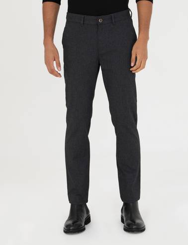 Siyah Slim Fit Kanvas Pantolon