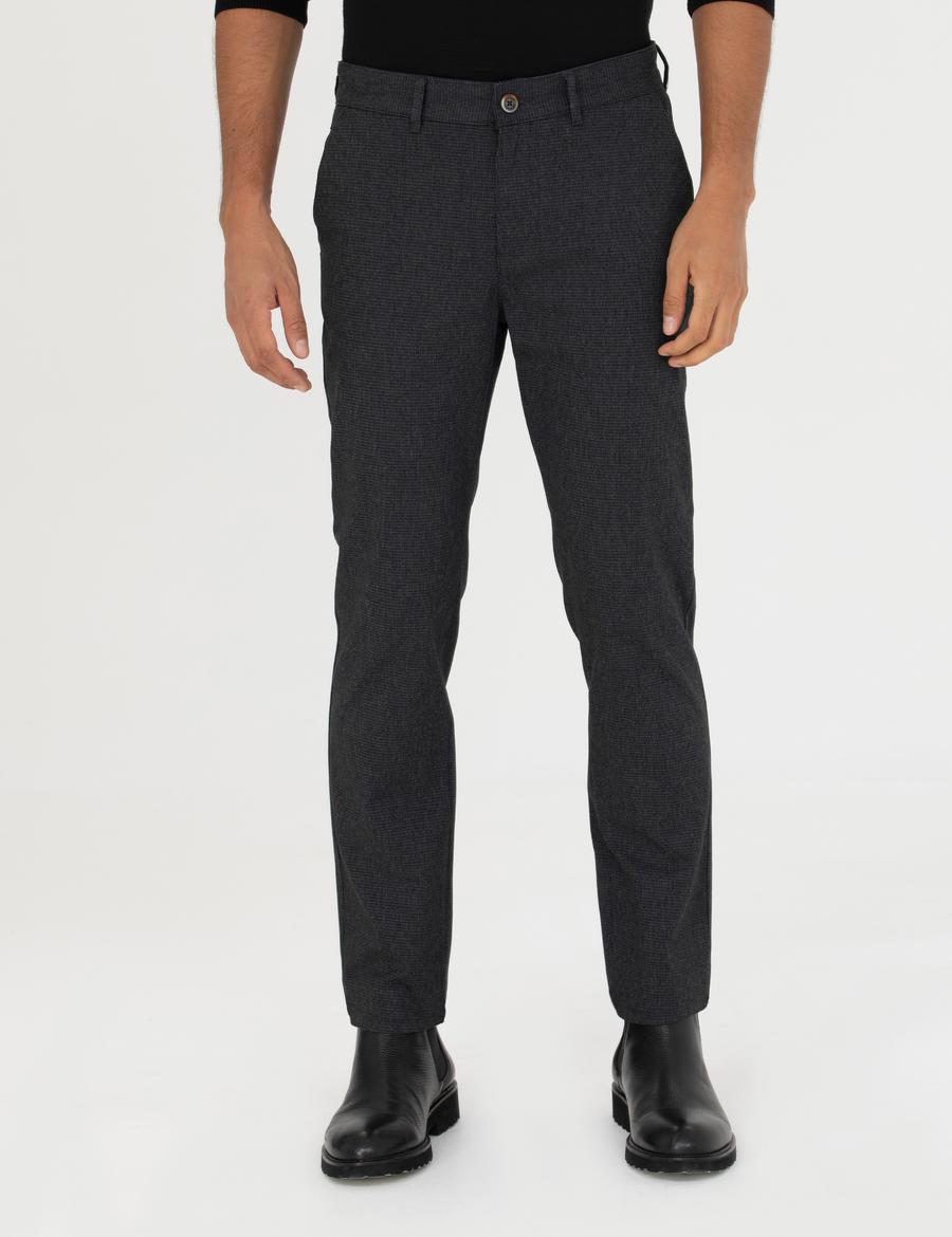 Siyah Slim Fit Kanvas Pantolon