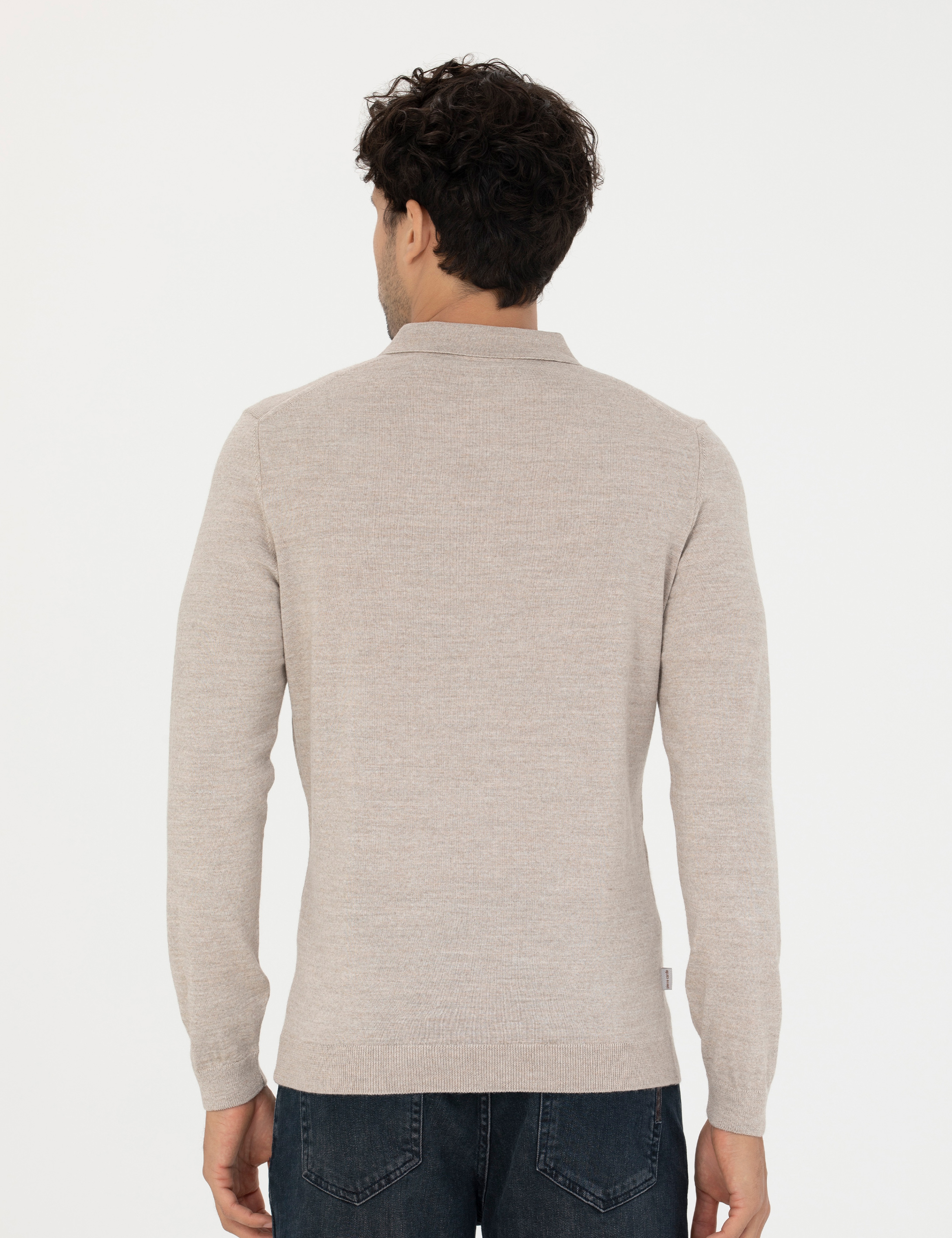 Taş Regular Fit Polo Yaka Yün Karışımlı Basic Triko Kazak