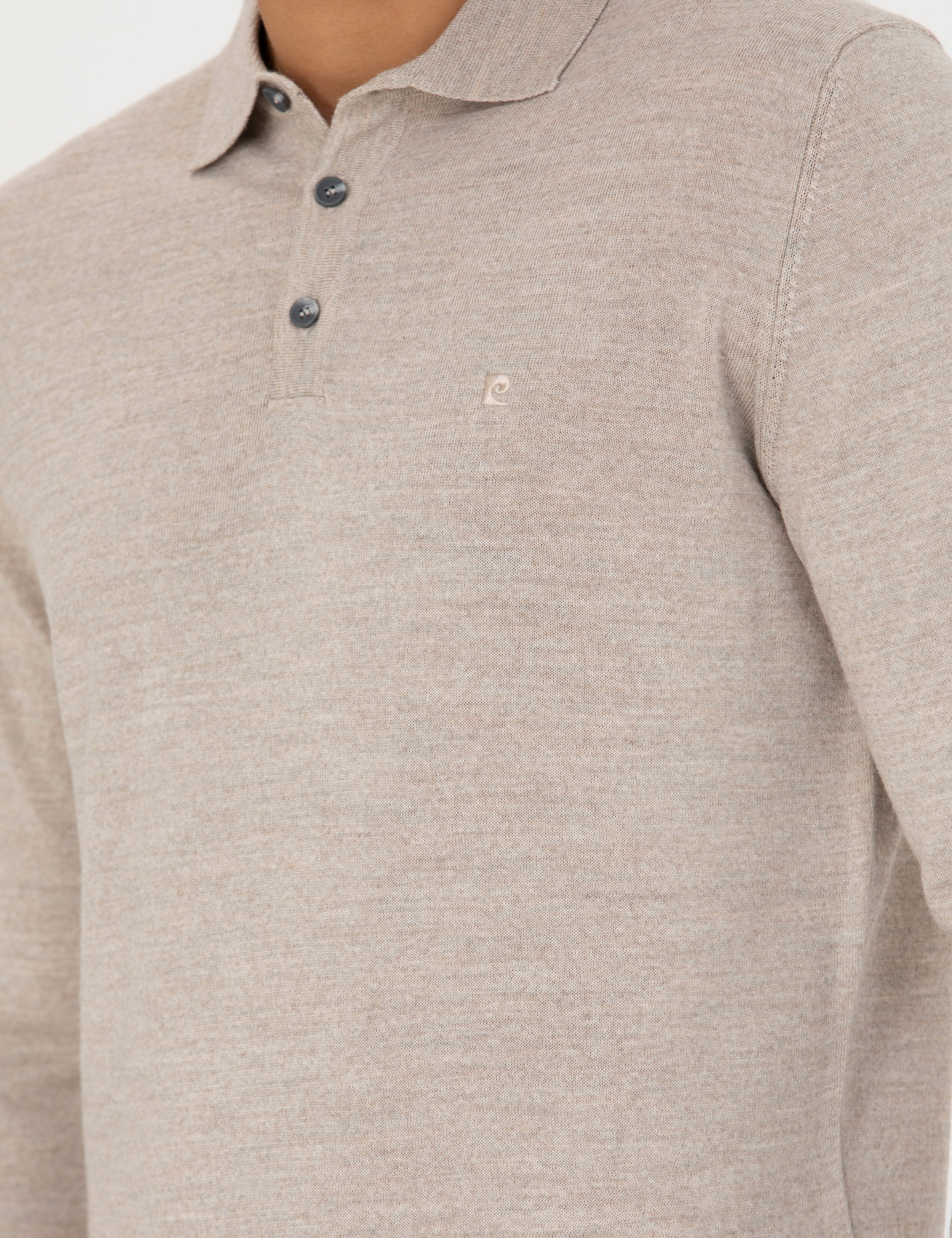Taş Regular Fit Polo Yaka Yün Karışımlı Basic Triko Kazak - Image 7