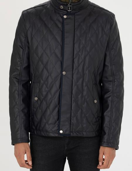 Lacivert Suni Deri Ceket - 50280282014