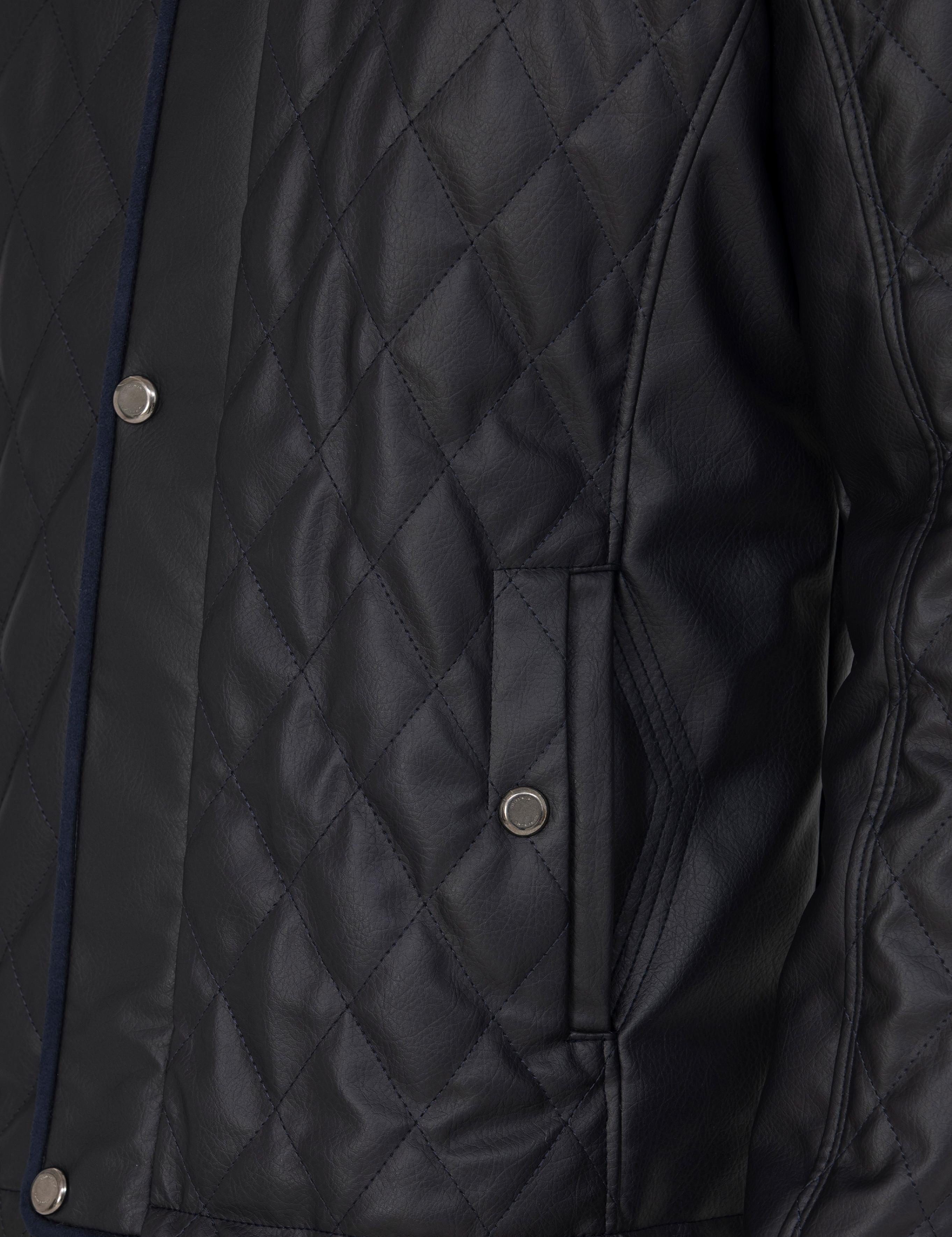 Lacivert Suni Deri Ceket