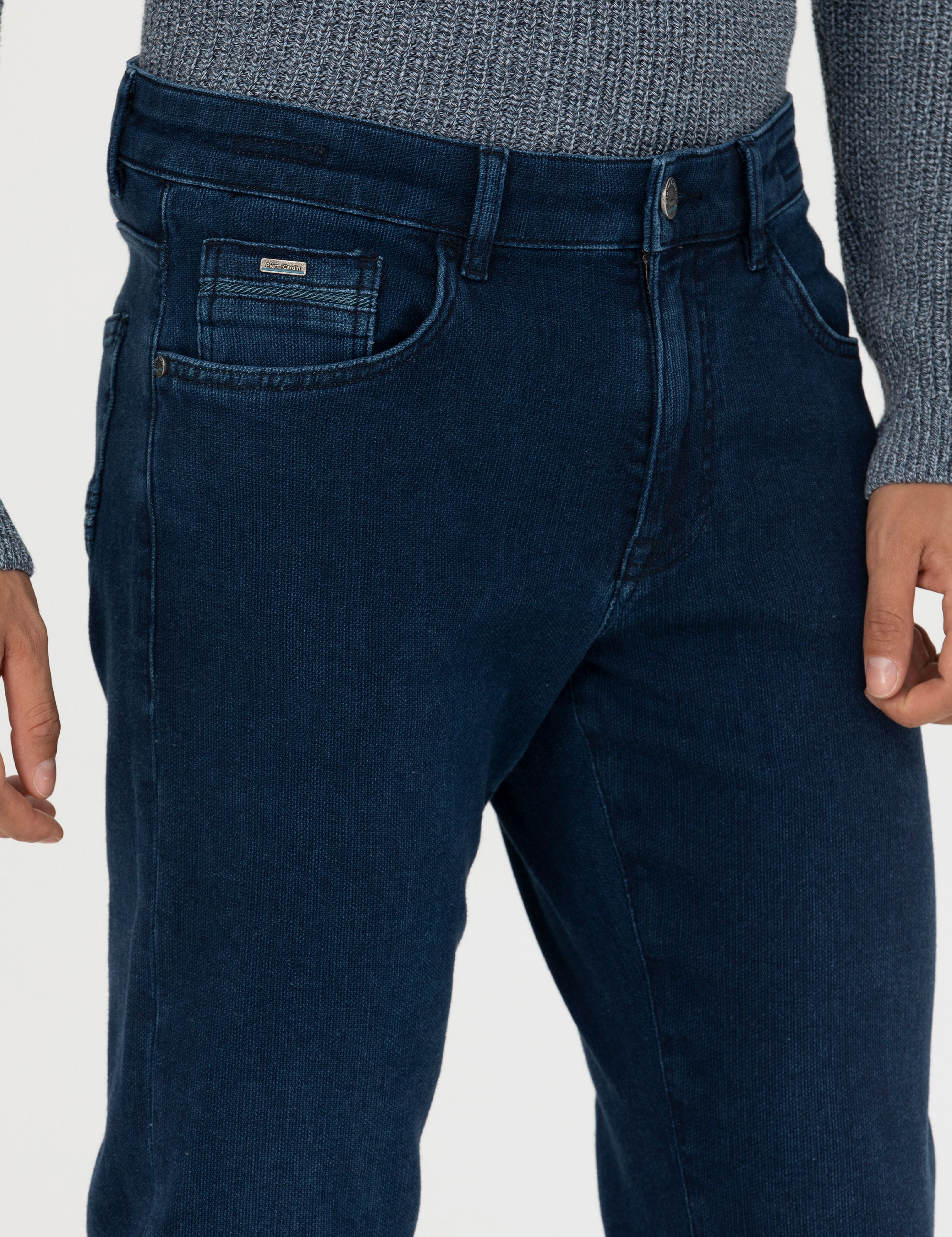 Lacivert Straight Fit Jean Pantolon - Image 5