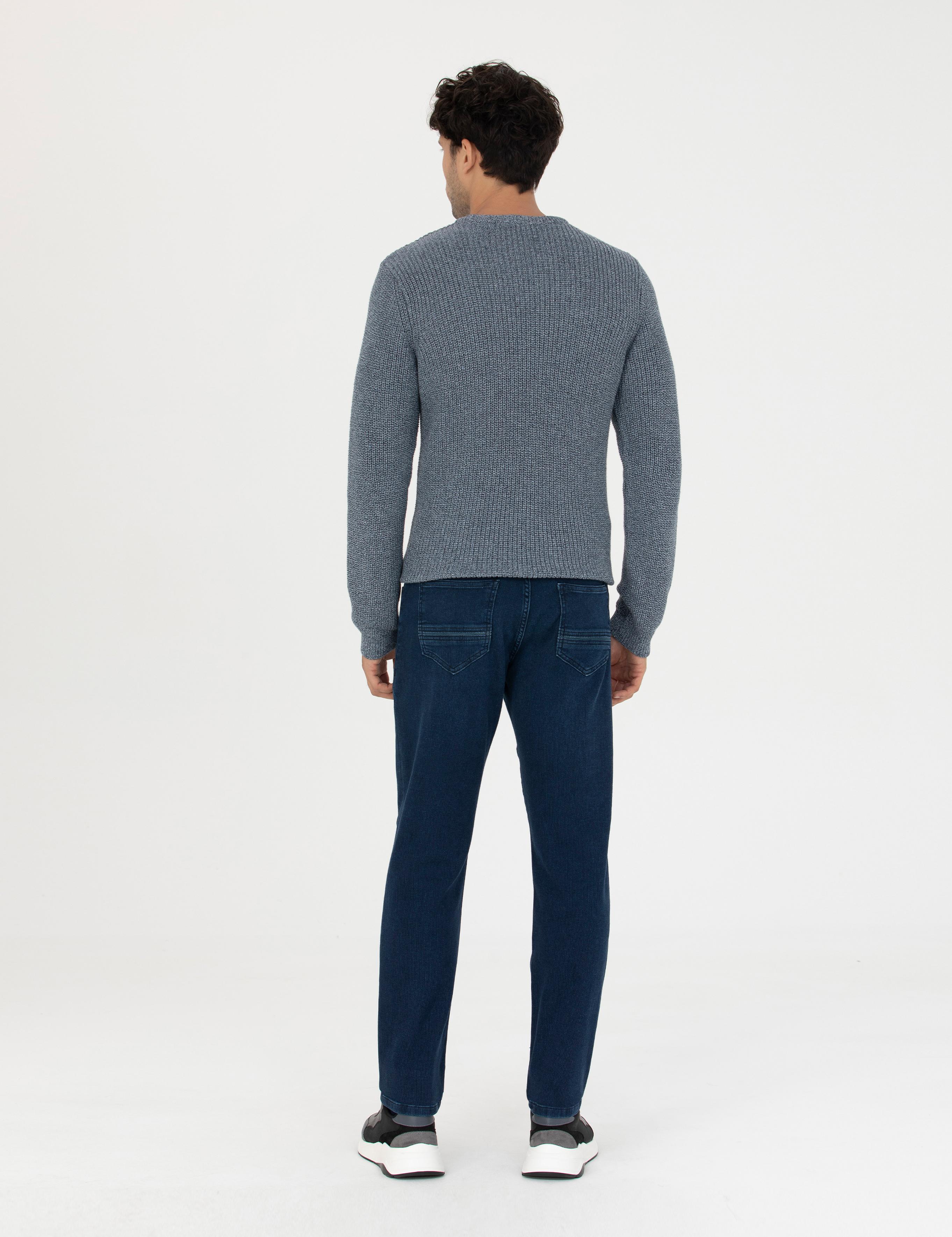 Lacivert Straight Fit Jean Pantolon