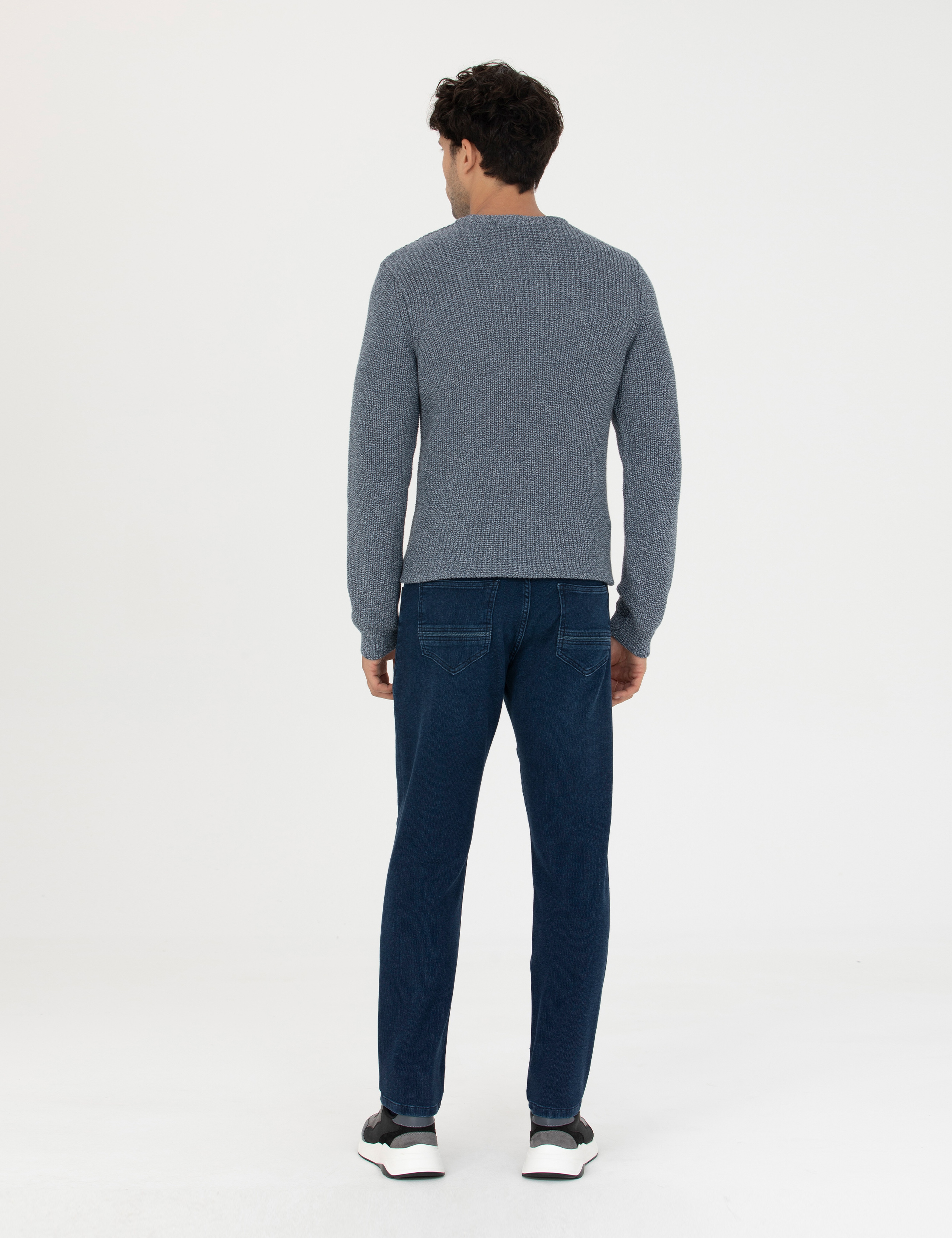 Lacivert Straight Fit Jean Pantolon - Image 4