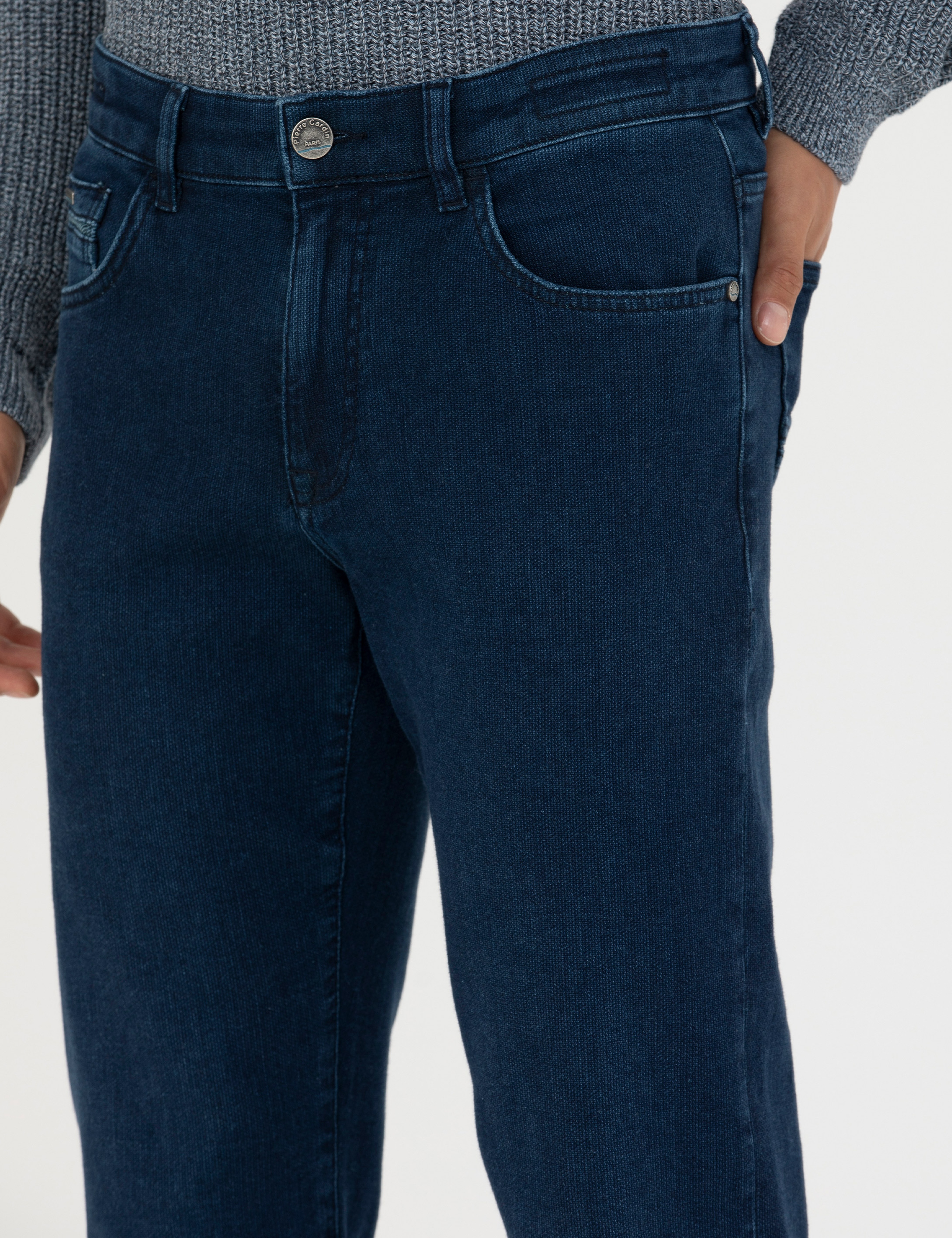 Lacivert Straight Fit Jean Pantolon