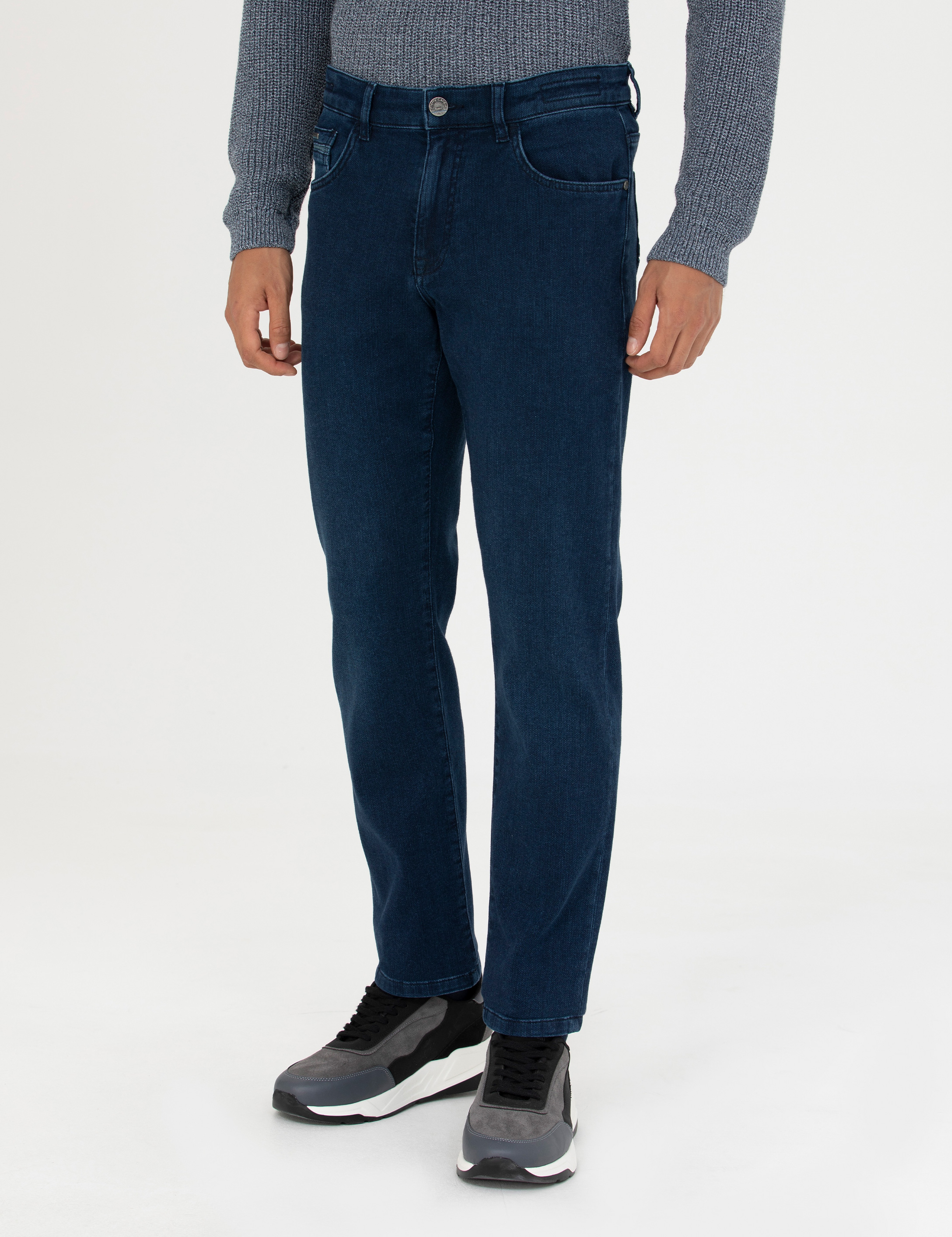 Lacivert Straight Fit Jean Pantolon - Image 2